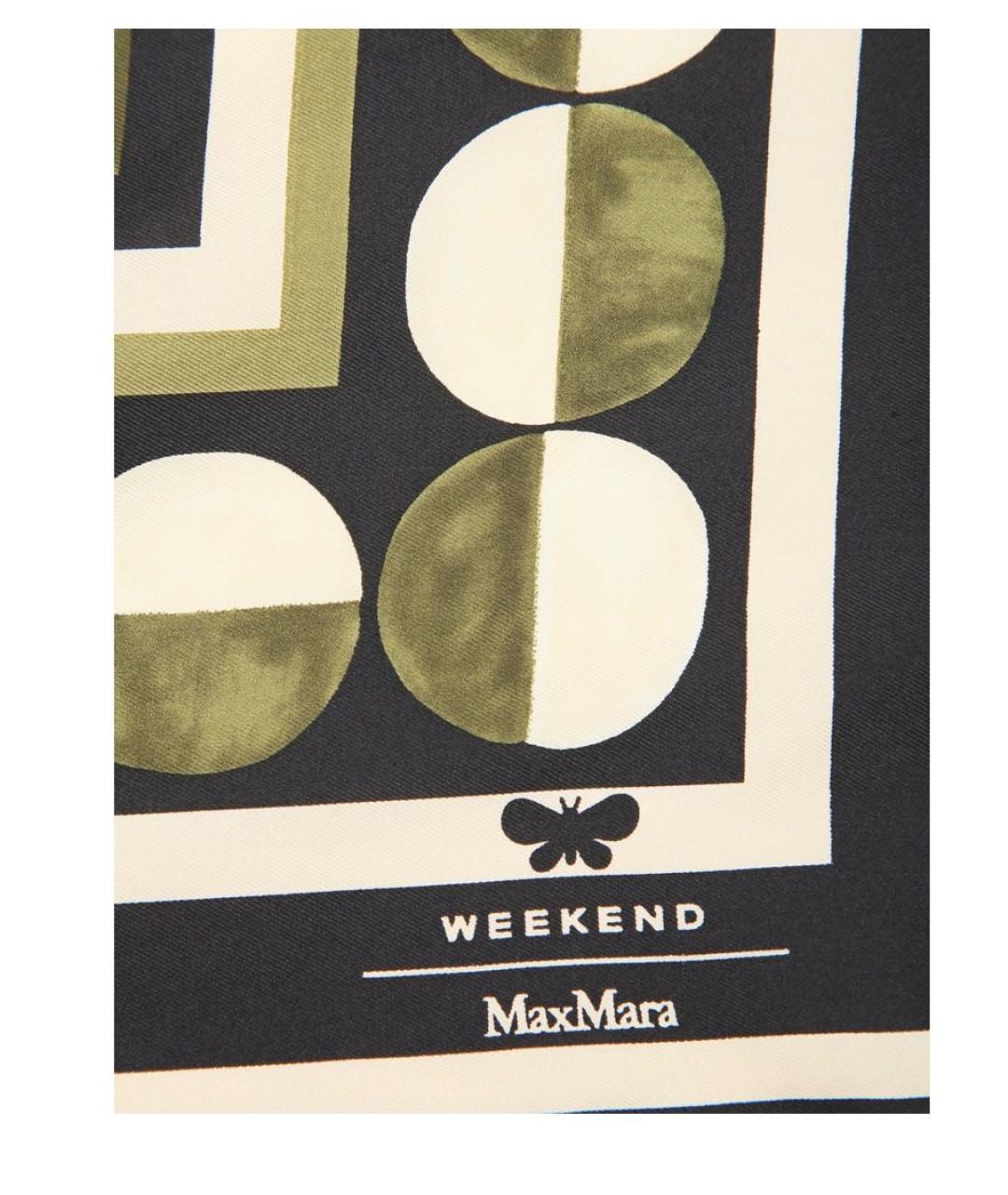 WEEKEND MAX MARA Зеленый шелковый платок, фото 3