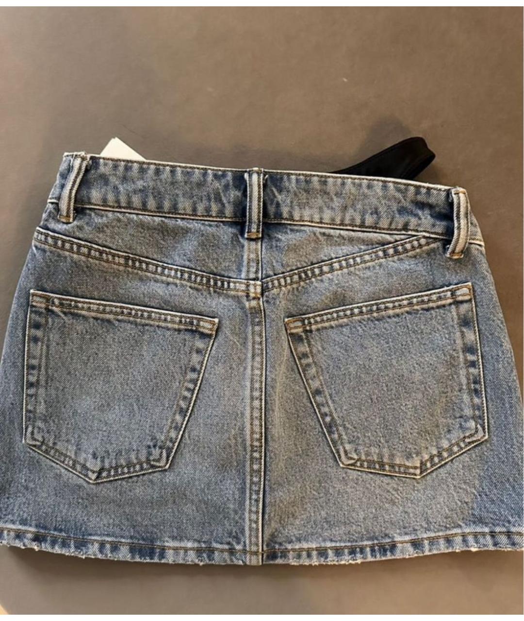 ALEXANDER WANG Синяя деним юбка мини, фото 2