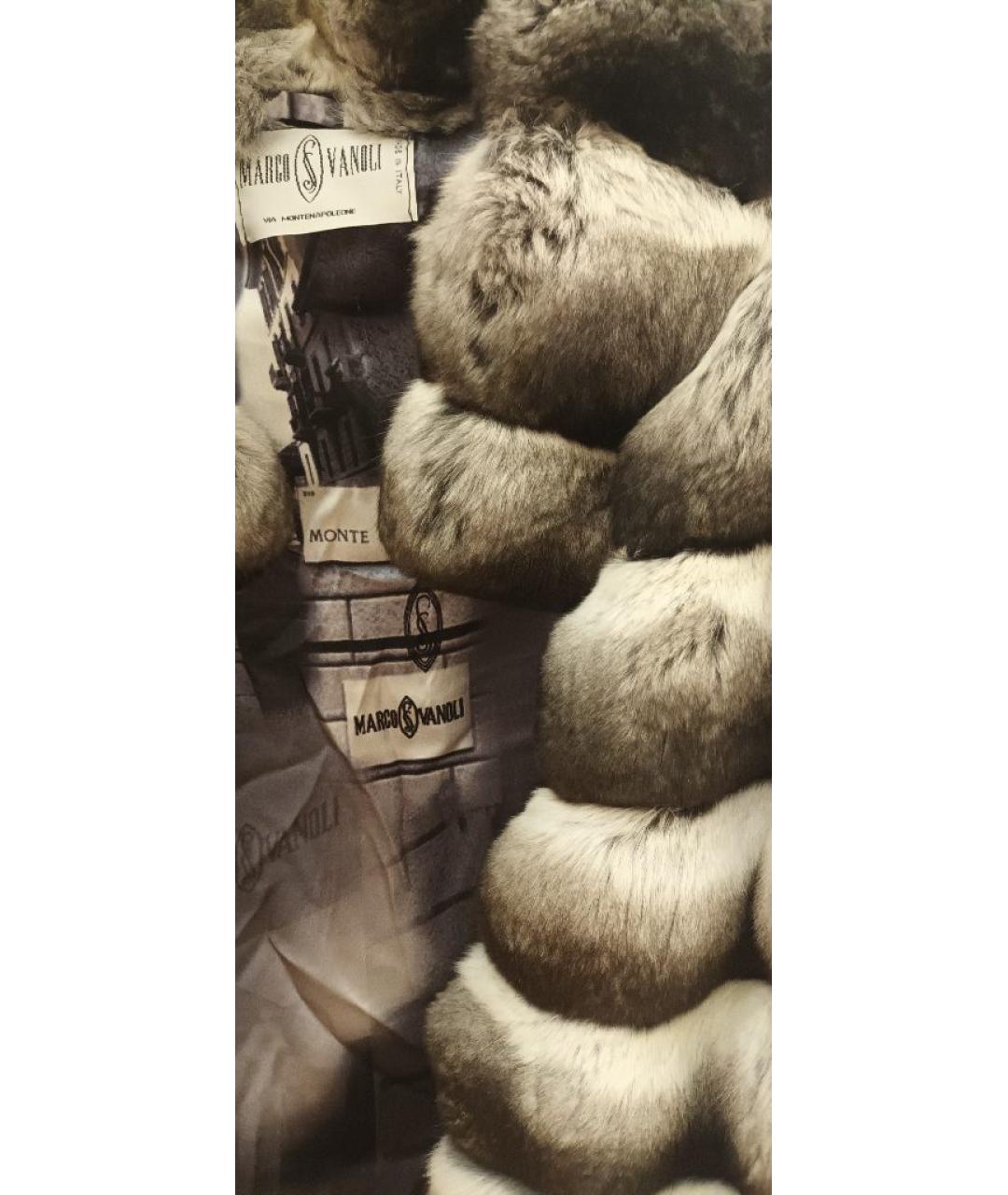 MARCO VANOLI Серая меховая шуба, фото 4