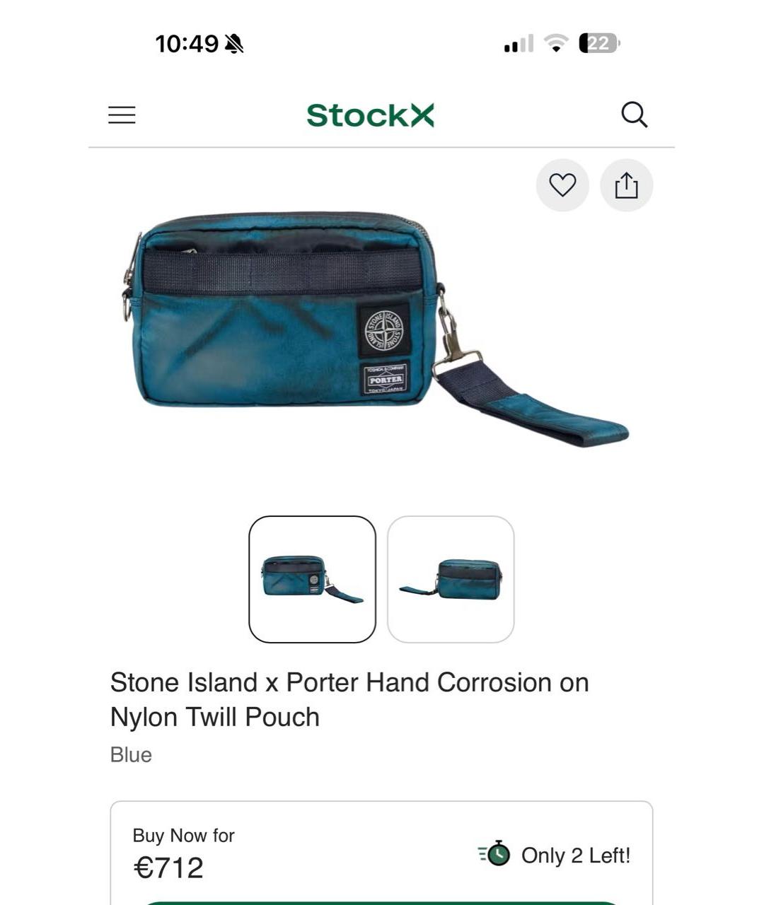 STONE ISLAND Бирюзовая барсетка, фото 2