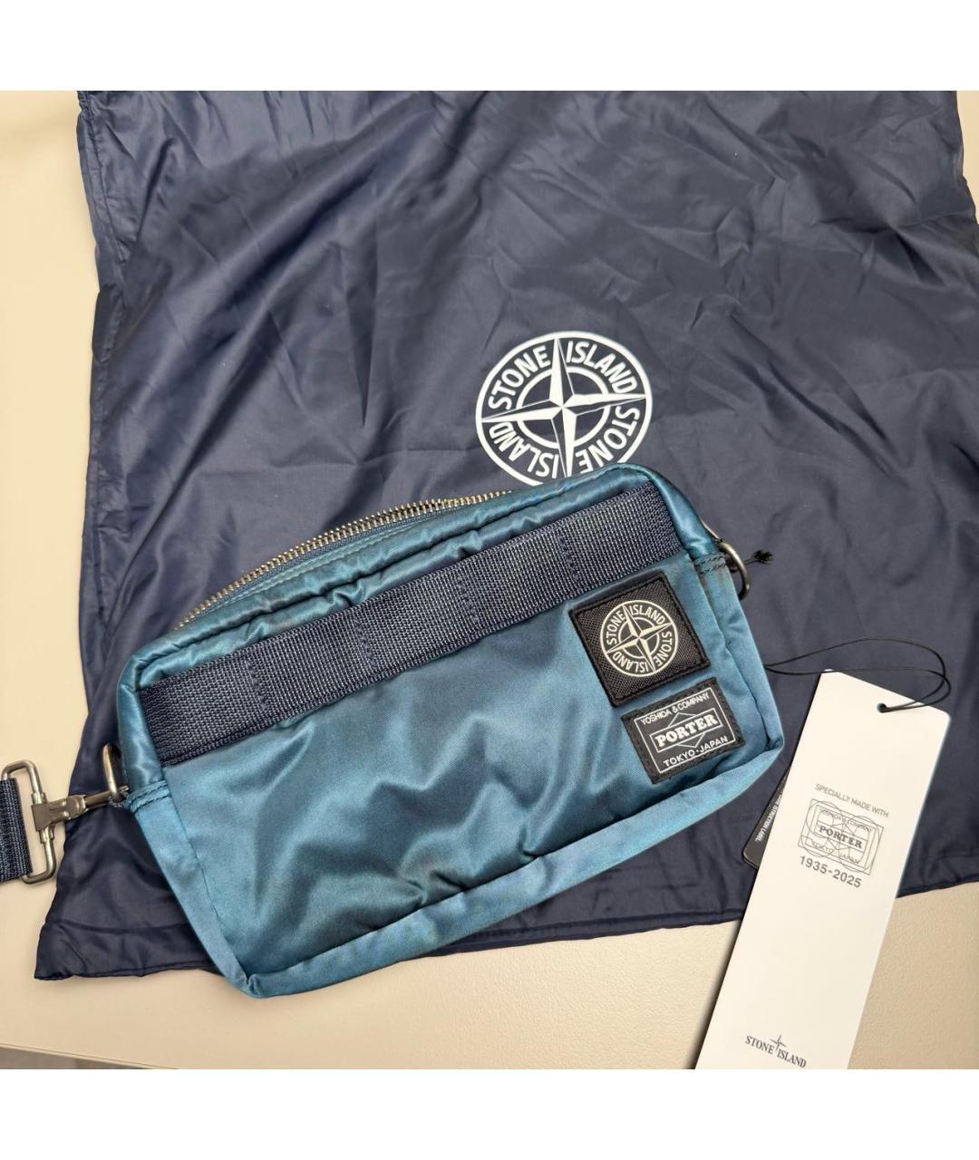 STONE ISLAND Бирюзовая барсетка, фото 9
