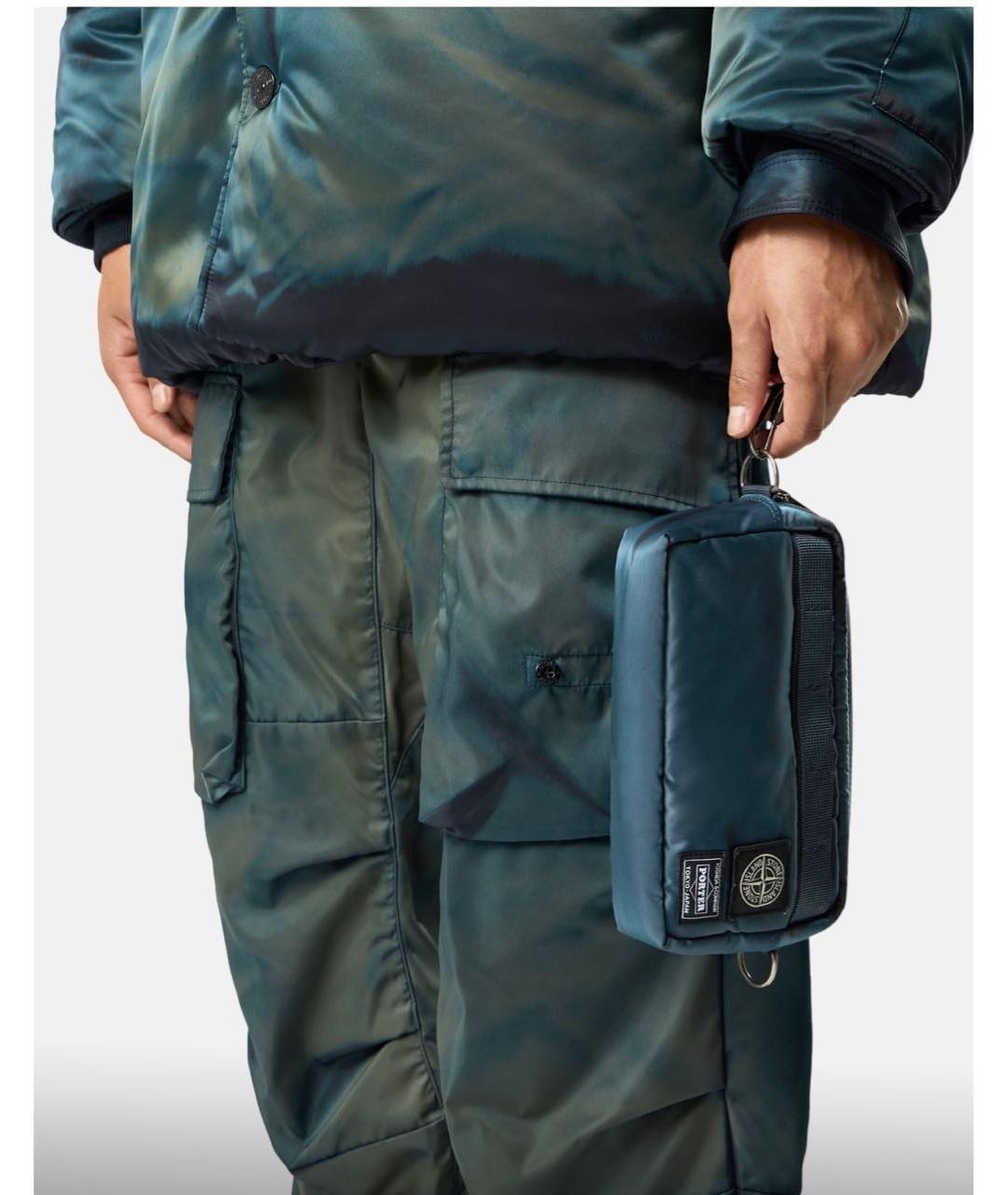 STONE ISLAND Бирюзовая барсетка, фото 8