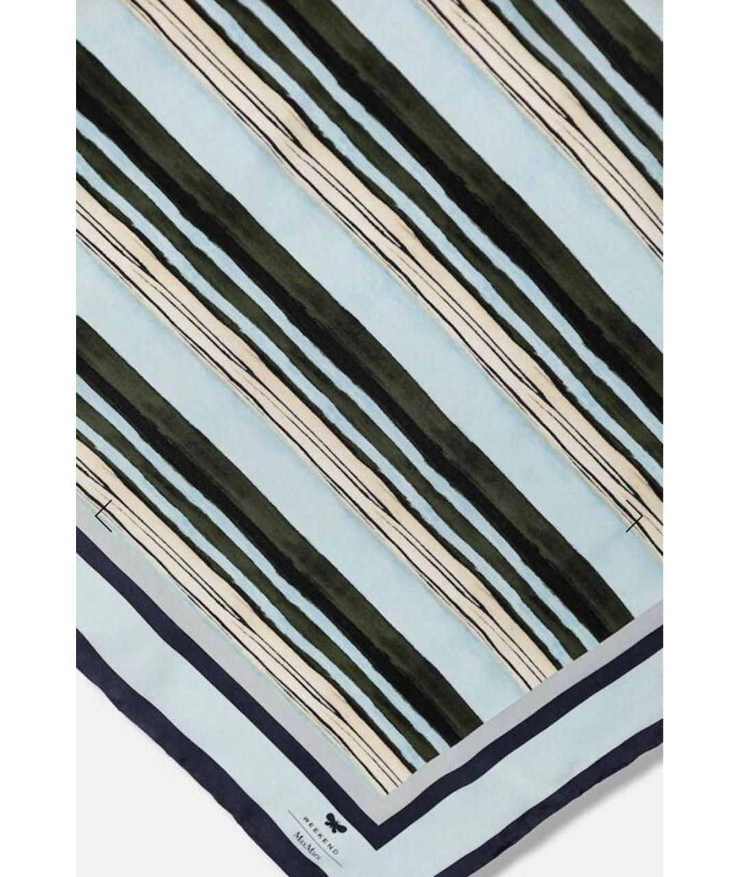 WEEKEND MAX MARA Голубой шелковый платок, фото 3