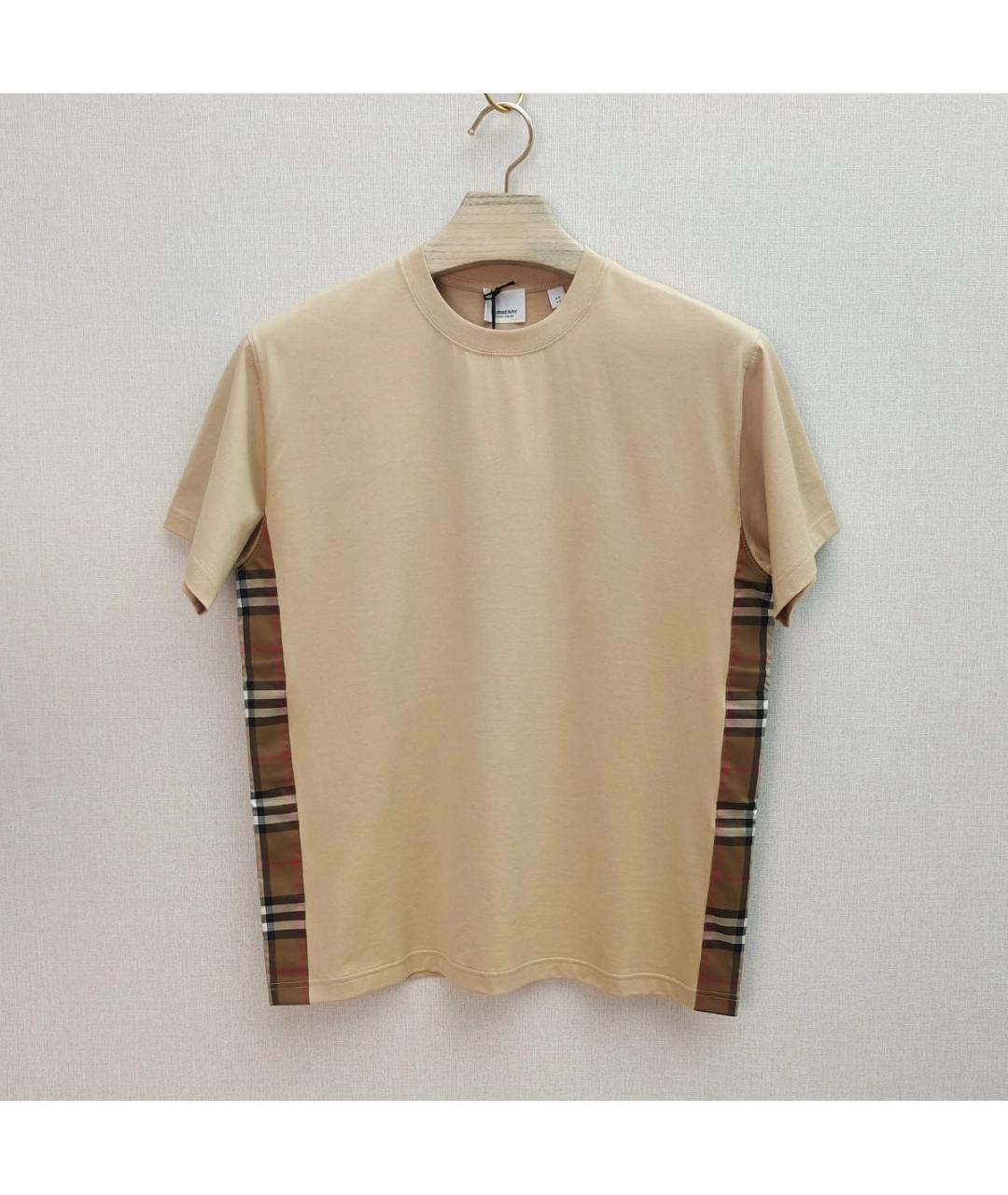 BURBERRY Бежевая хлопковая футболка, фото 9