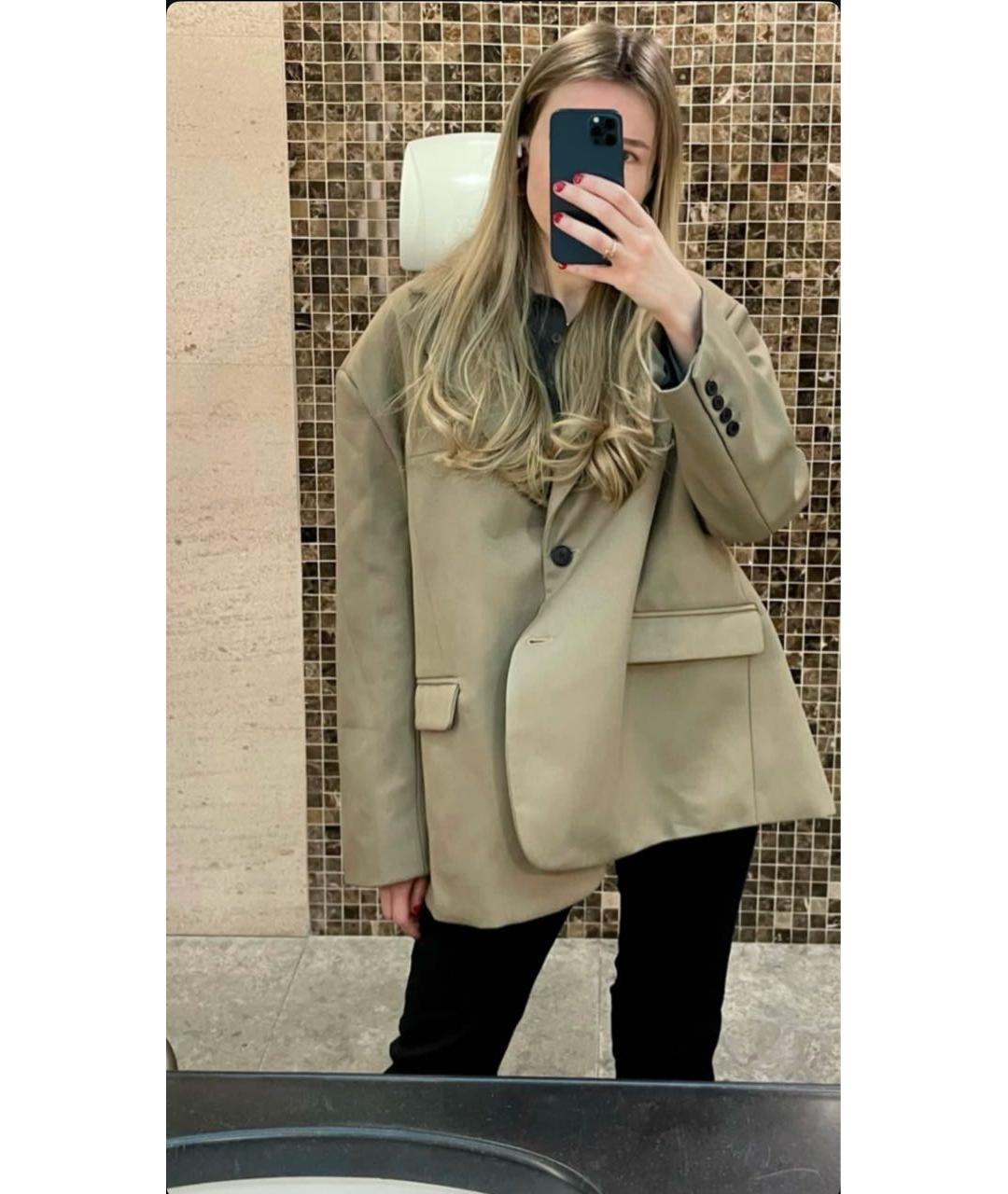 THE FRANKIE SHOP Коричневый вискозный жакет/пиджак, фото 2