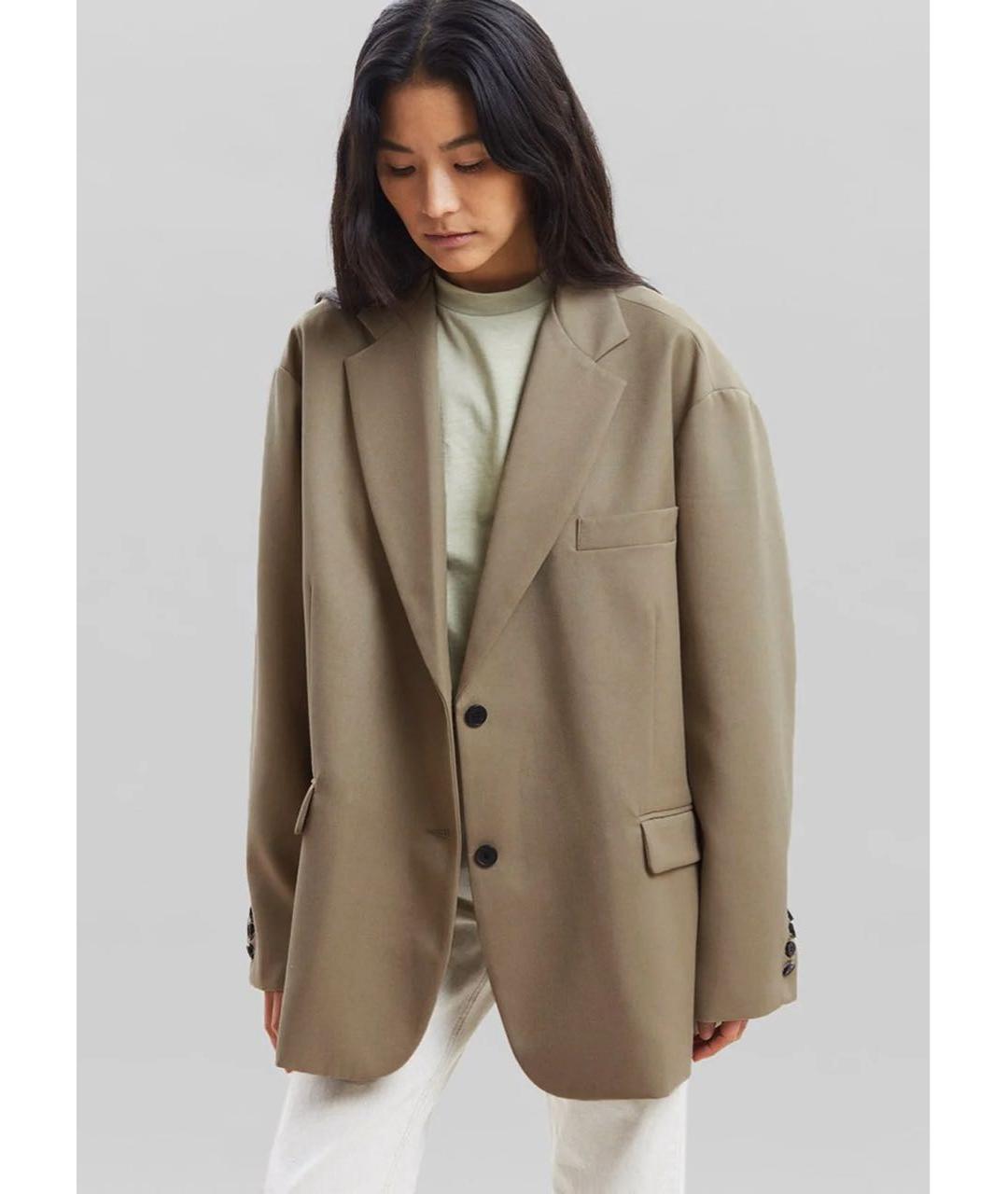 THE FRANKIE SHOP Коричневый вискозный жакет/пиджак, фото 3