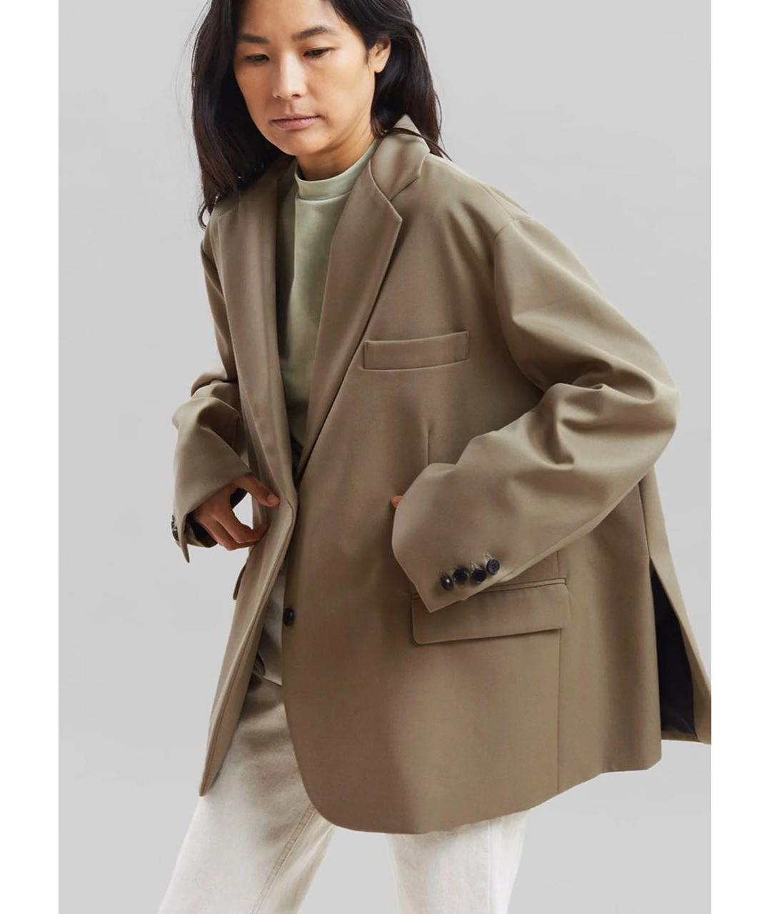 THE FRANKIE SHOP Коричневый вискозный жакет/пиджак, фото 4