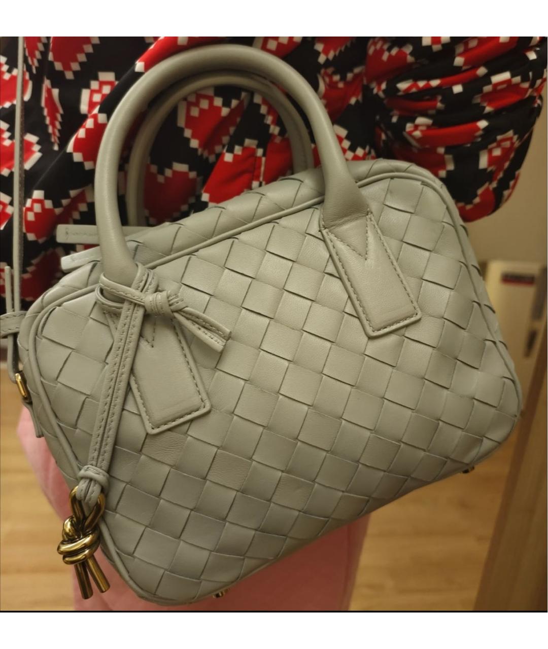 BOTTEGA VENETA Серая кожаная сумка через плечо, фото 8