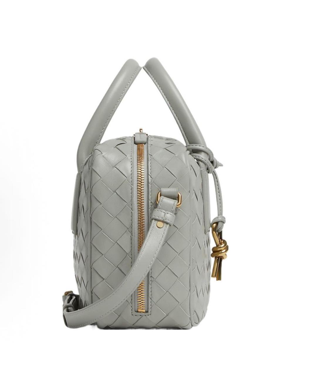 BOTTEGA VENETA Серая кожаная сумка через плечо, фото 2