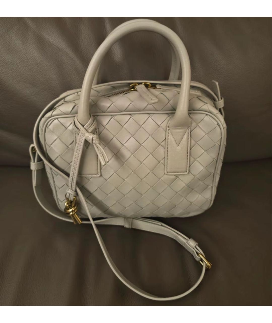 BOTTEGA VENETA Серая кожаная сумка через плечо, фото 7
