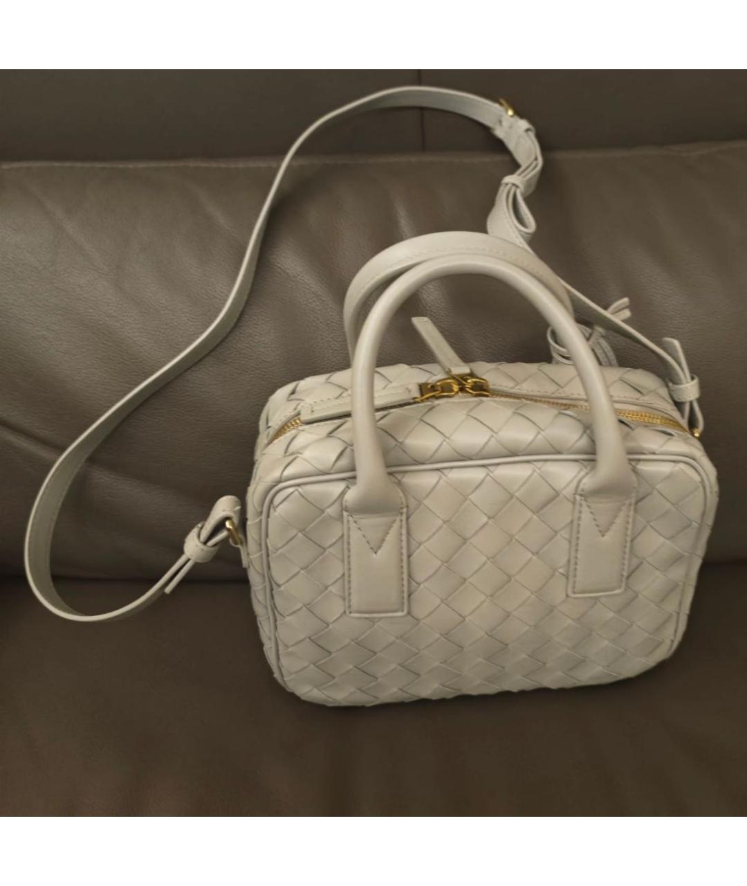 BOTTEGA VENETA Серая кожаная сумка через плечо, фото 6