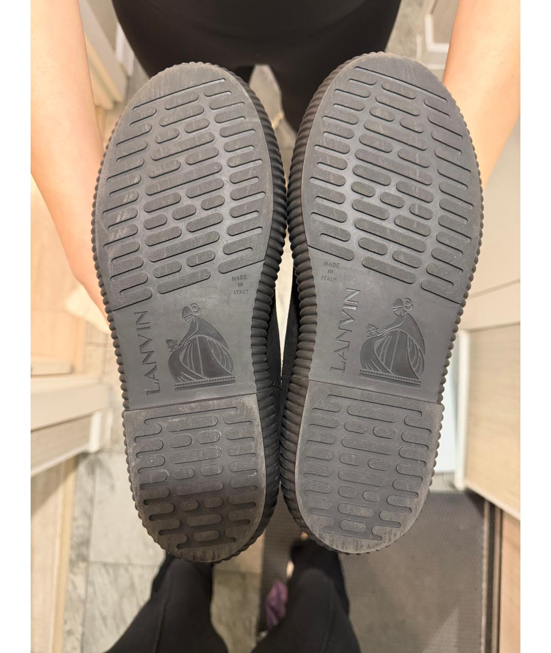 LANVIN Черные замшевые высокие ботинки, фото 6