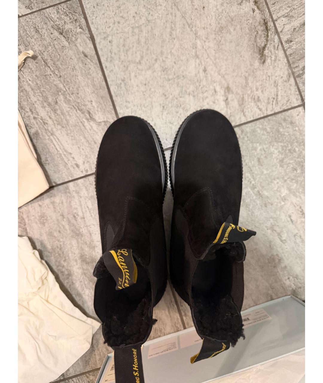 LANVIN Черные замшевые высокие ботинки, фото 4