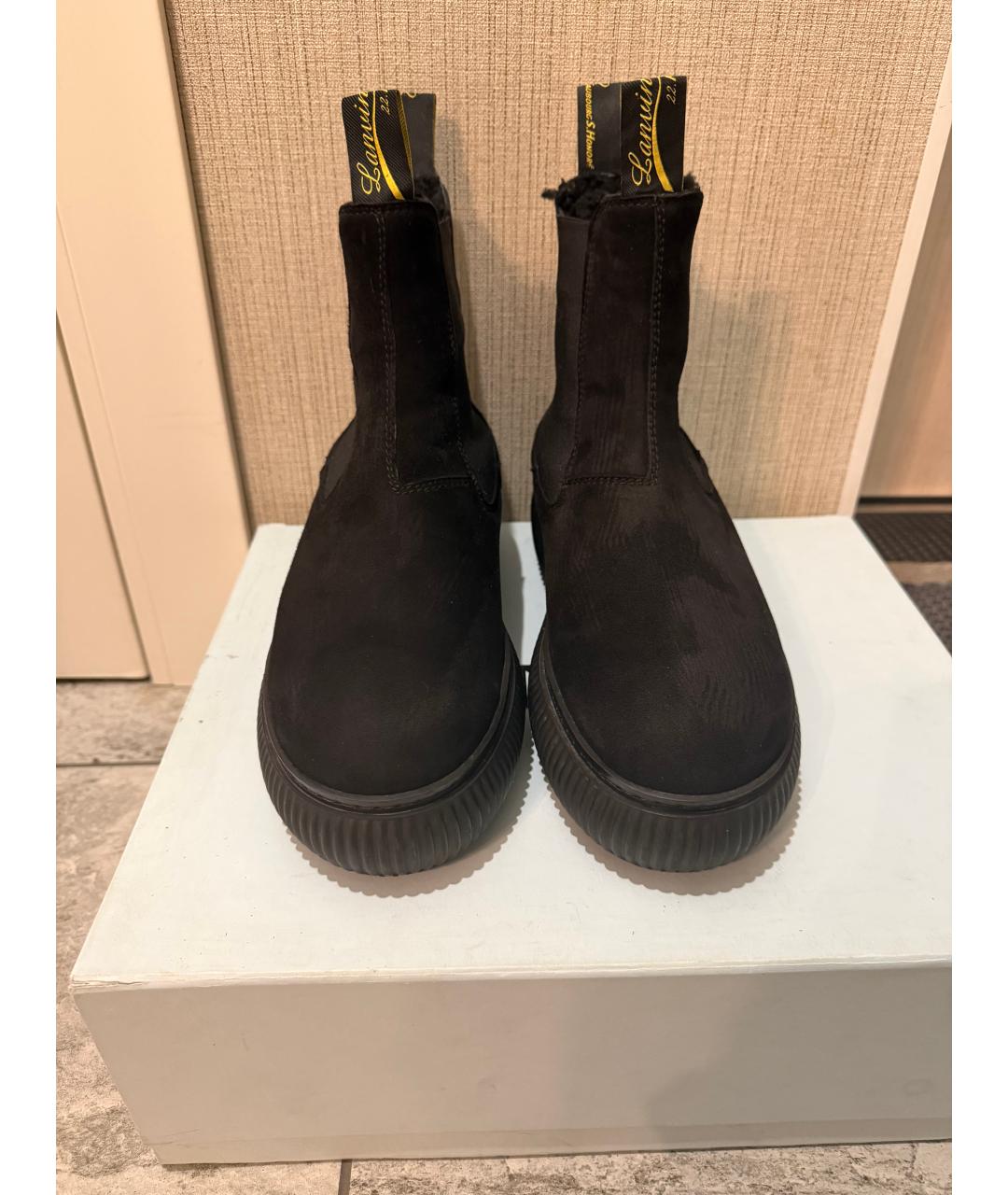 LANVIN Черные замшевые высокие ботинки, фото 3