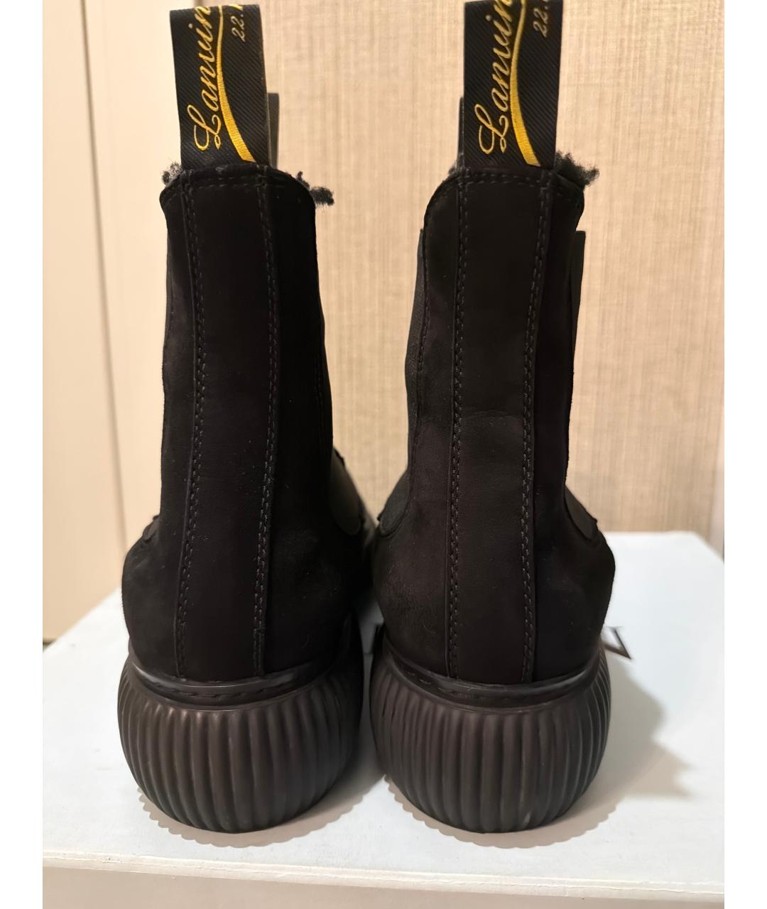 LANVIN Черные замшевые высокие ботинки, фото 5