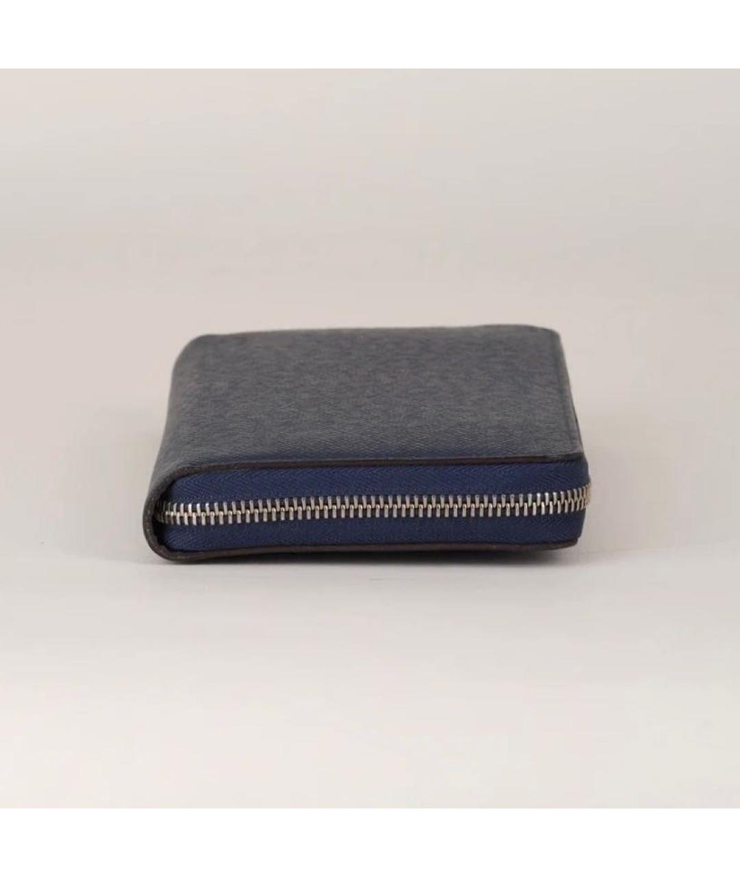 LOUIS VUITTON Темно-синий кожаный кошелек, фото 5