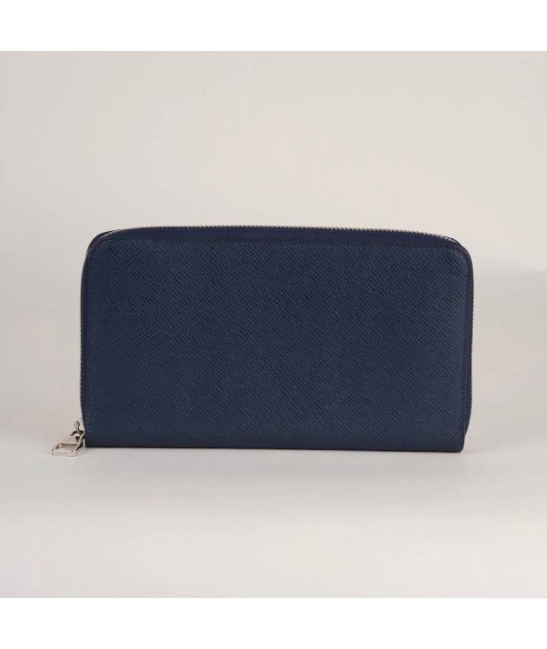 LOUIS VUITTON Темно-синий кожаный кошелек, фото 2