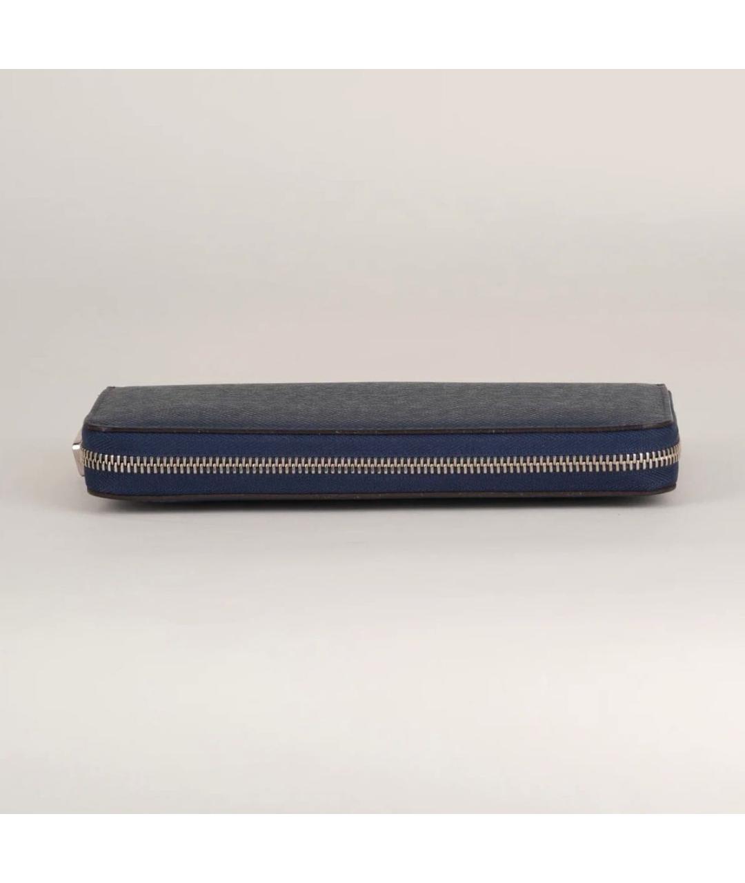 LOUIS VUITTON Темно-синий кожаный кошелек, фото 4