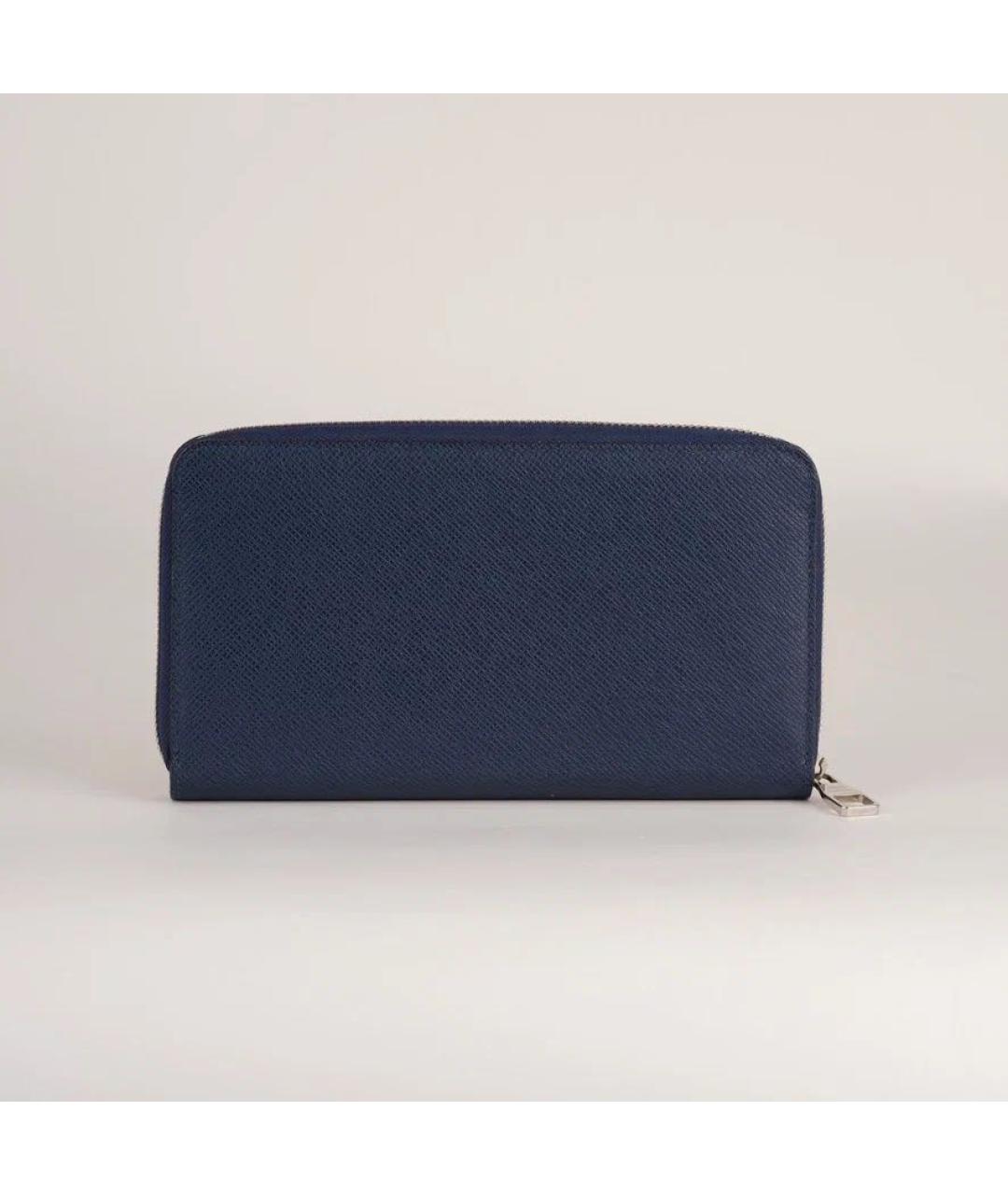 LOUIS VUITTON Темно-синий кожаный кошелек, фото 9