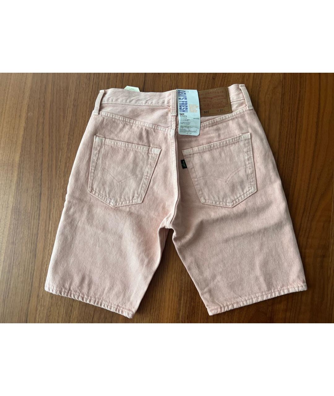 LEVI'S Розовые деним шорты, фото 4
