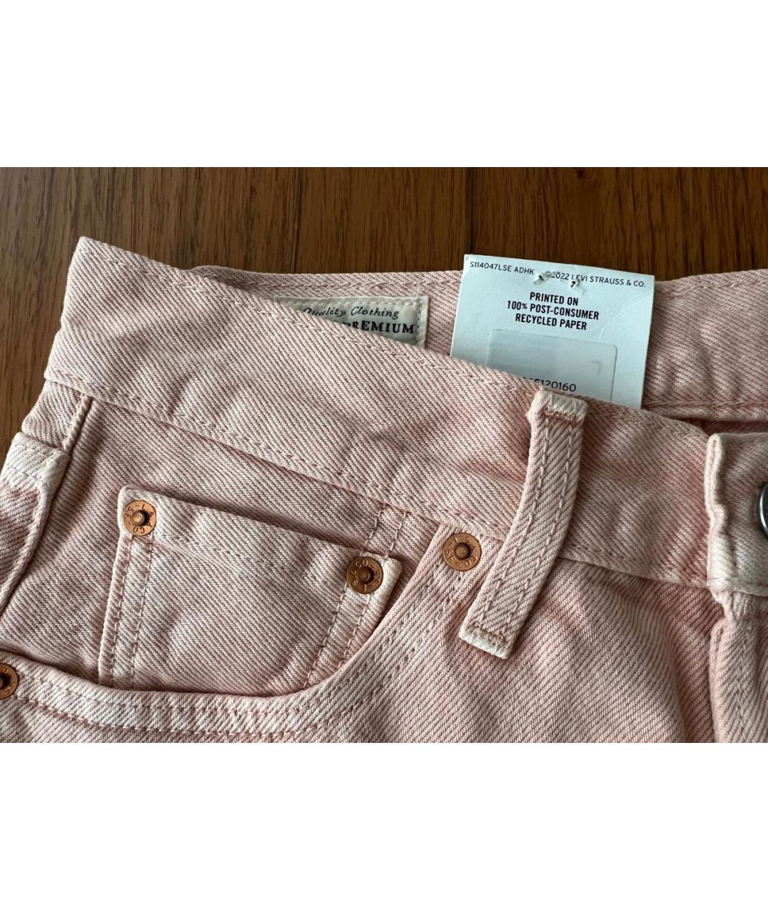 LEVI'S Розовые деним шорты, фото 3