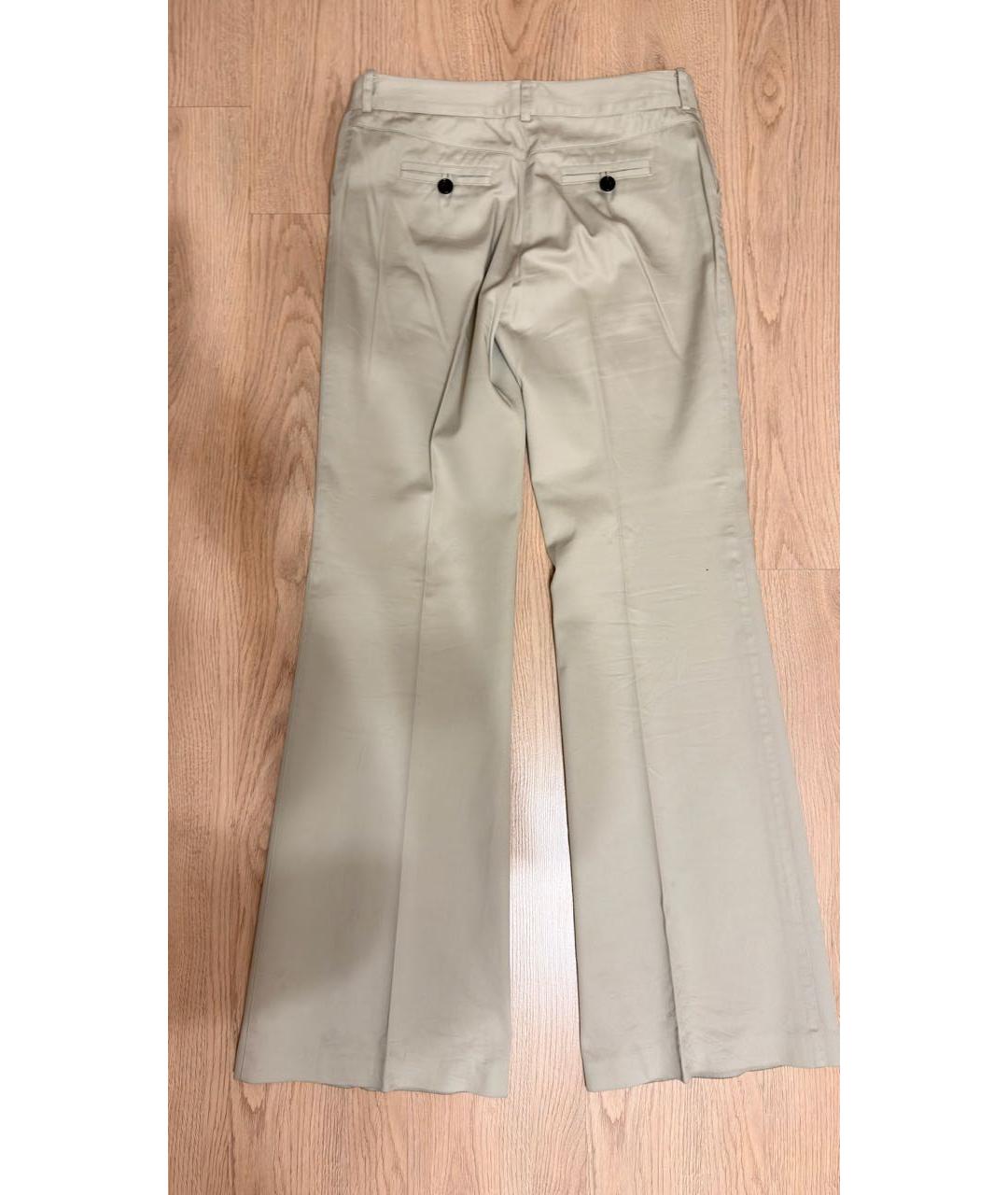 BURBERRY Бежевые хлопковые прямые брюки, фото 2