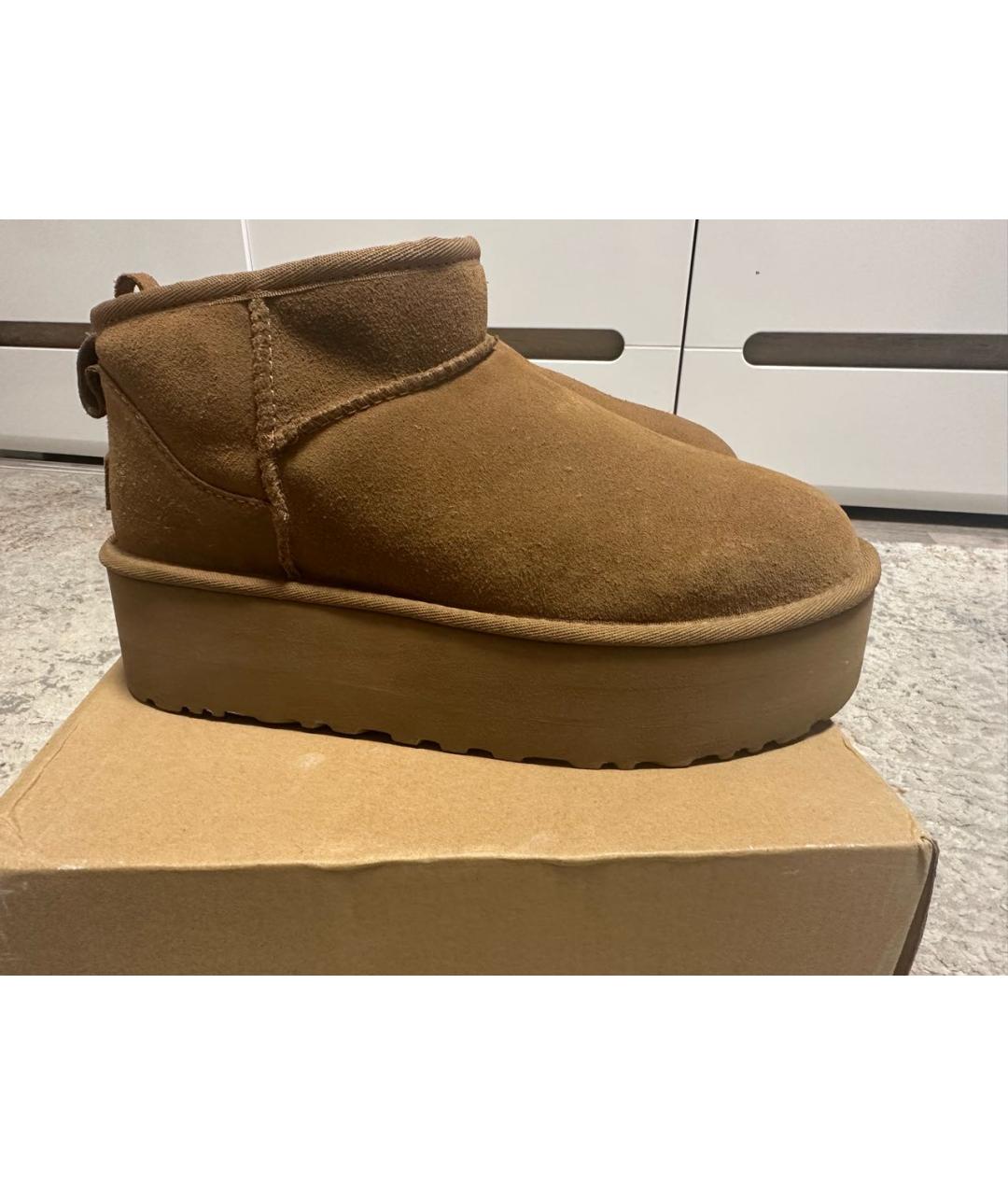 UGG AUSTRALIA Коричневые замшевые полусапоги, фото 7