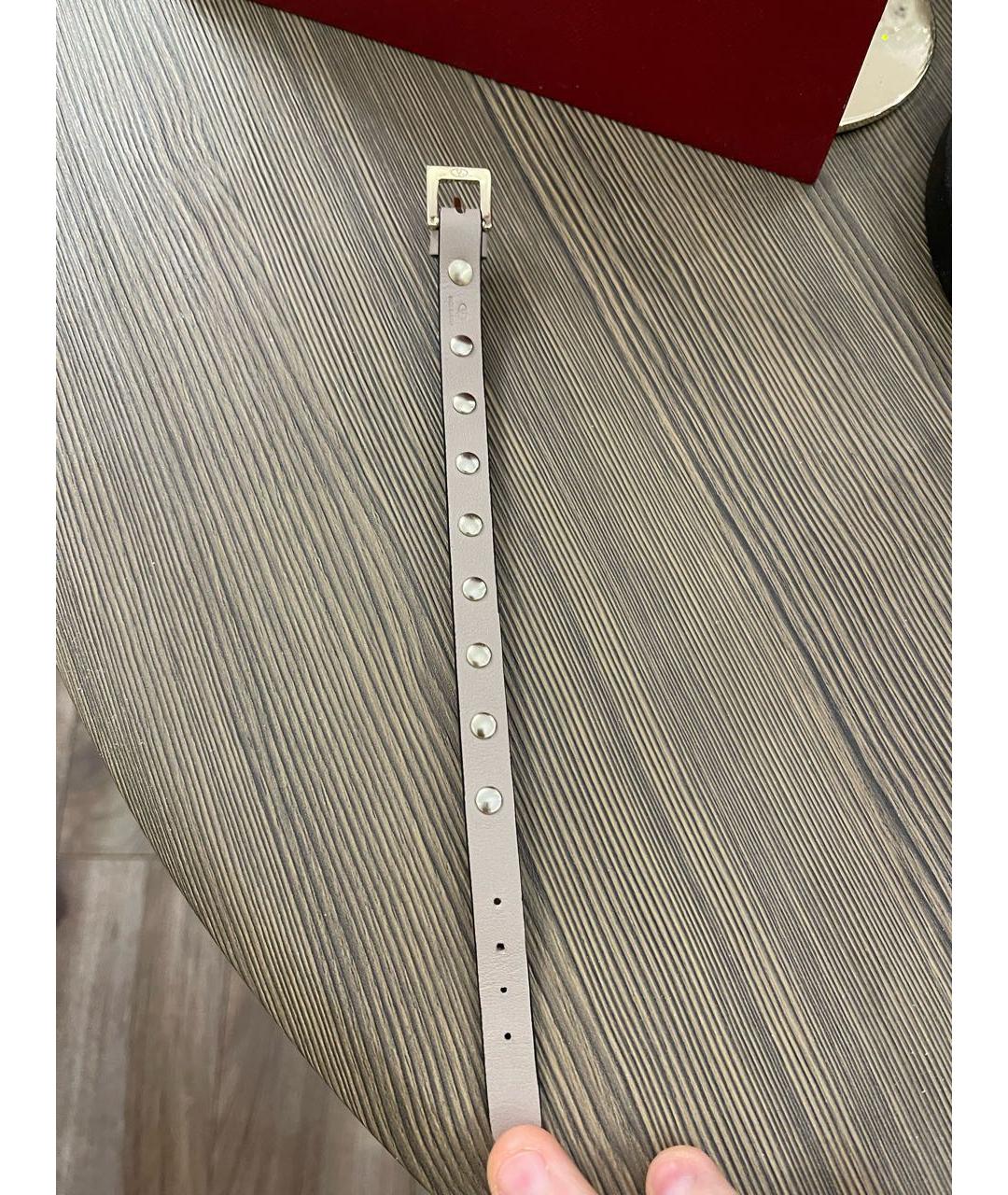 VALENTINO Бежевый кожаный браслет, фото 2