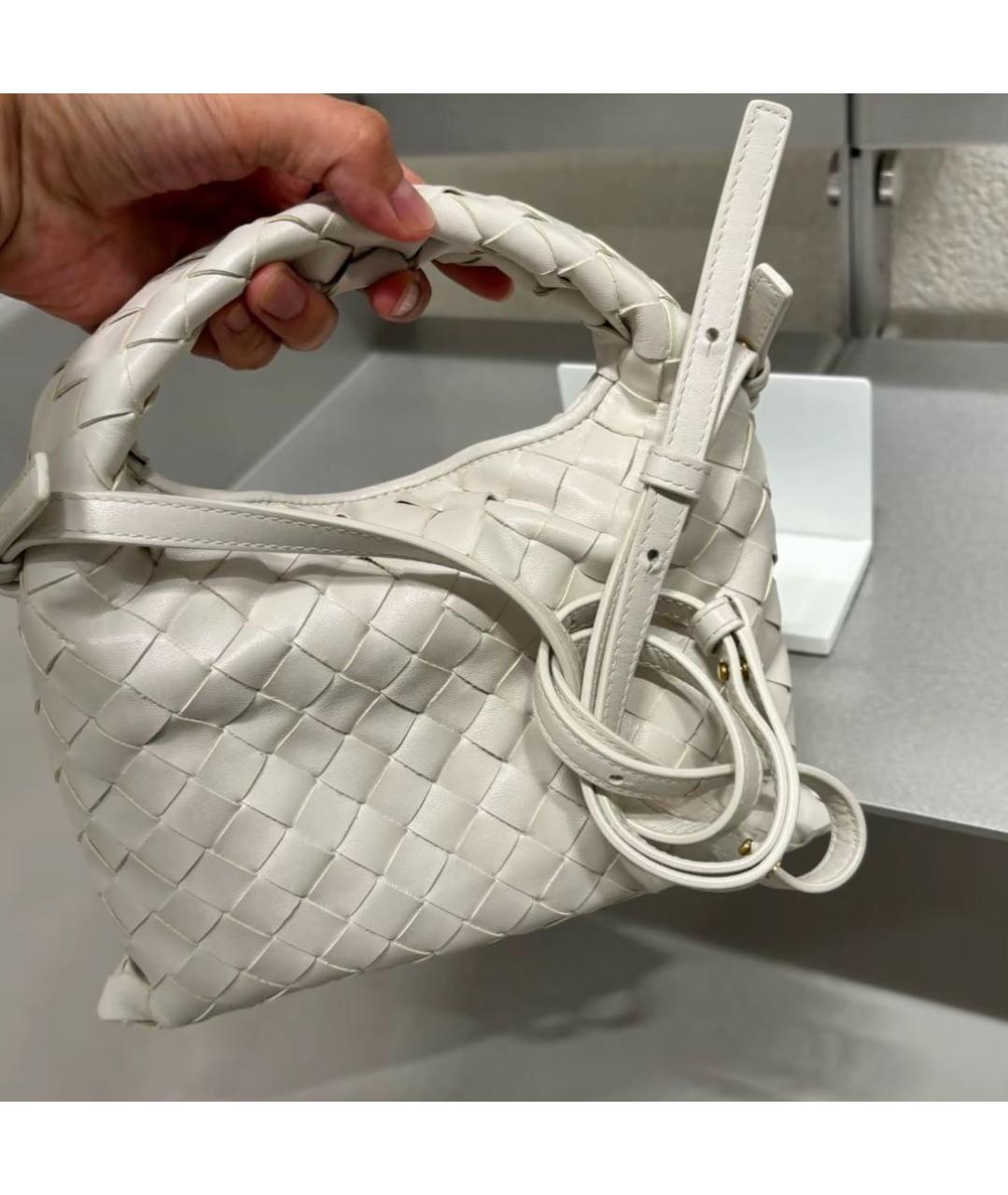 BOTTEGA VENETA Белая кожаная сумка тоут, фото 6