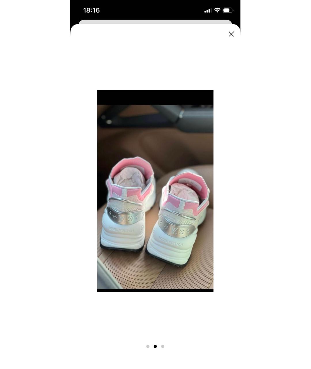 LOUIS VUITTON Белые кожаные кроссовки, фото 4