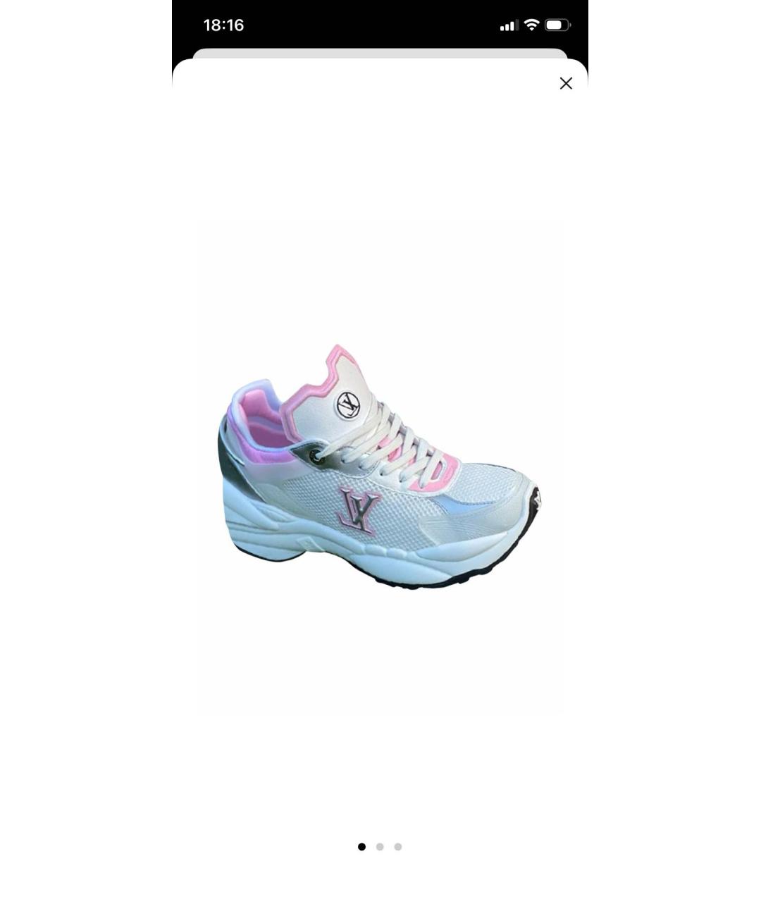 LOUIS VUITTON Белые кожаные кроссовки, фото 5