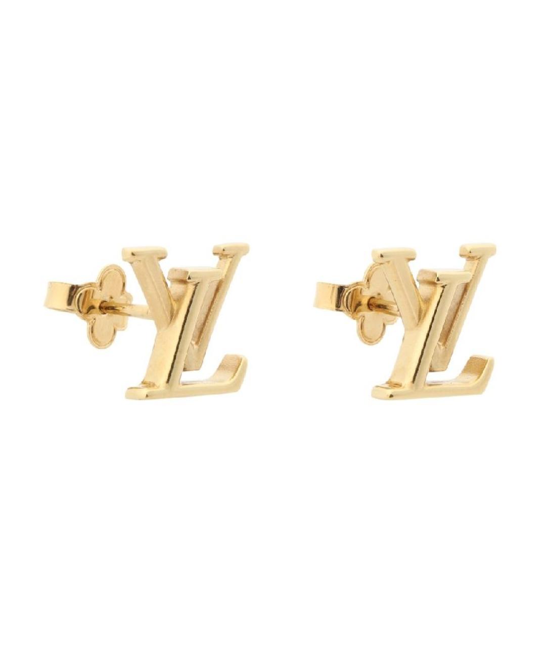 LOUIS VUITTON Золотые латунные серьги, фото 4