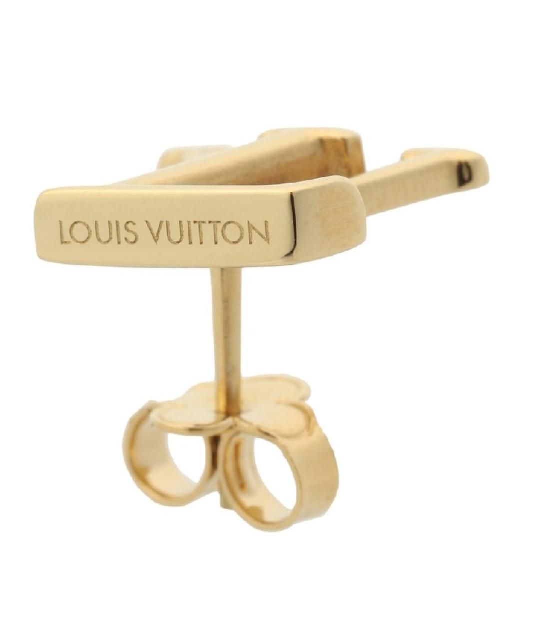 LOUIS VUITTON Золотые латунные серьги, фото 2