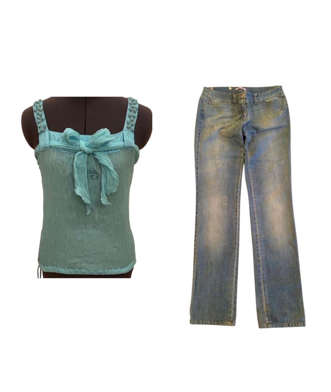 BLUGIRL Бирюзовый костюм с брюками, фото 9