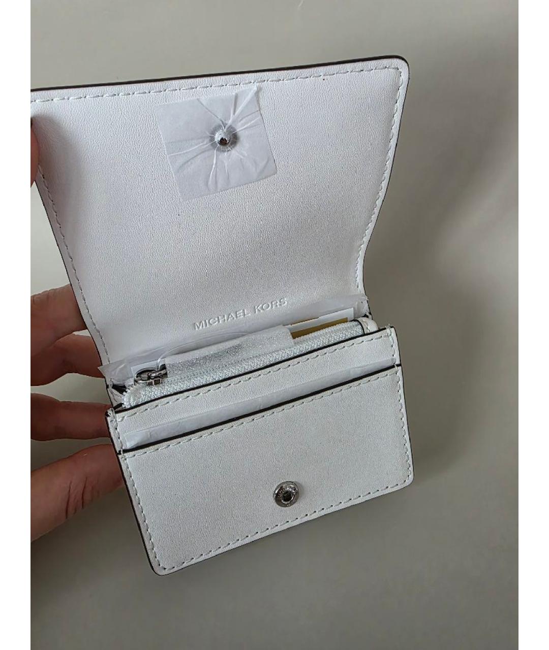 MICHAEL KORS Белый кожаный кошелек, фото 7