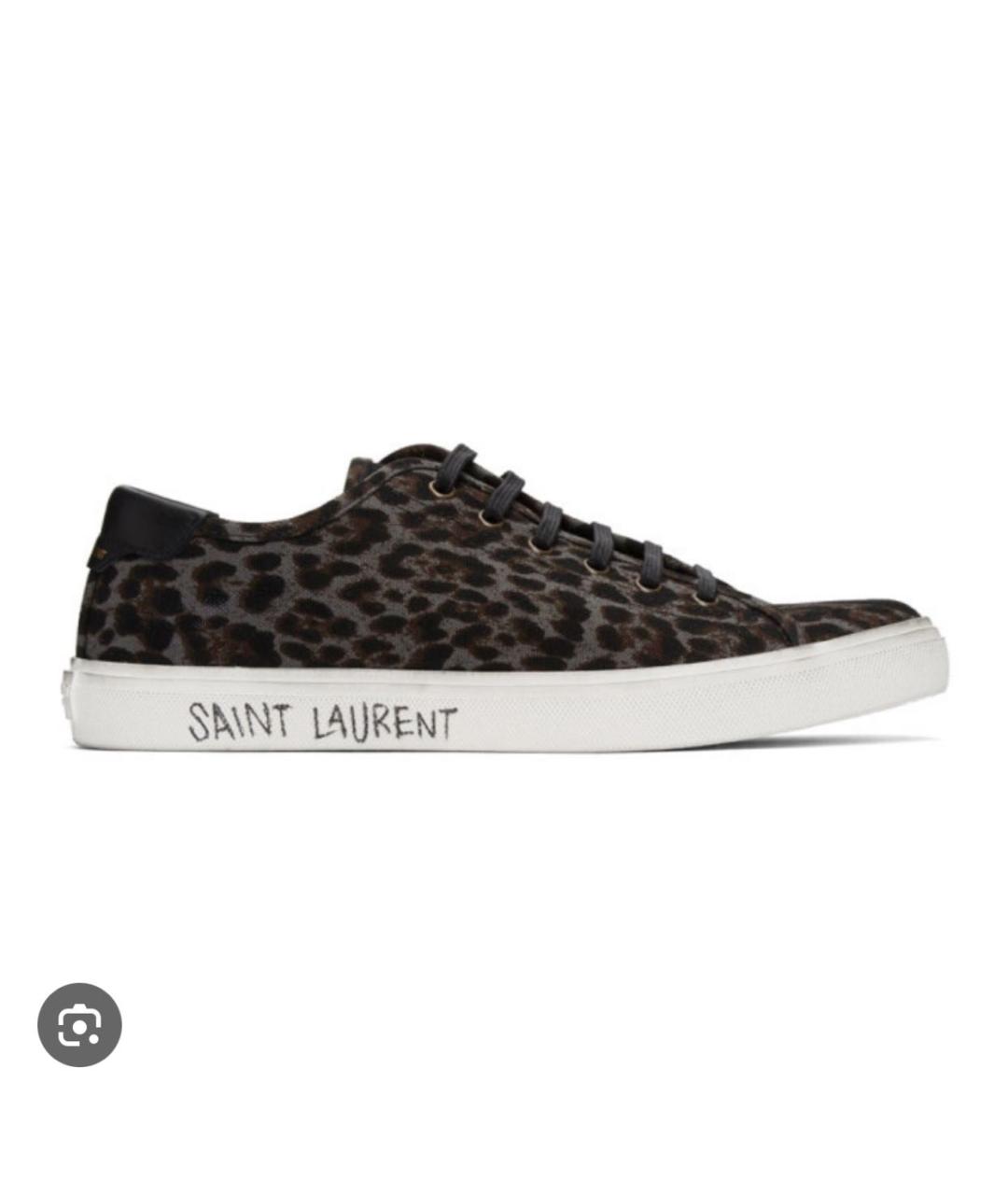 SAINT LAURENT Серые текстильные кеды, фото 6