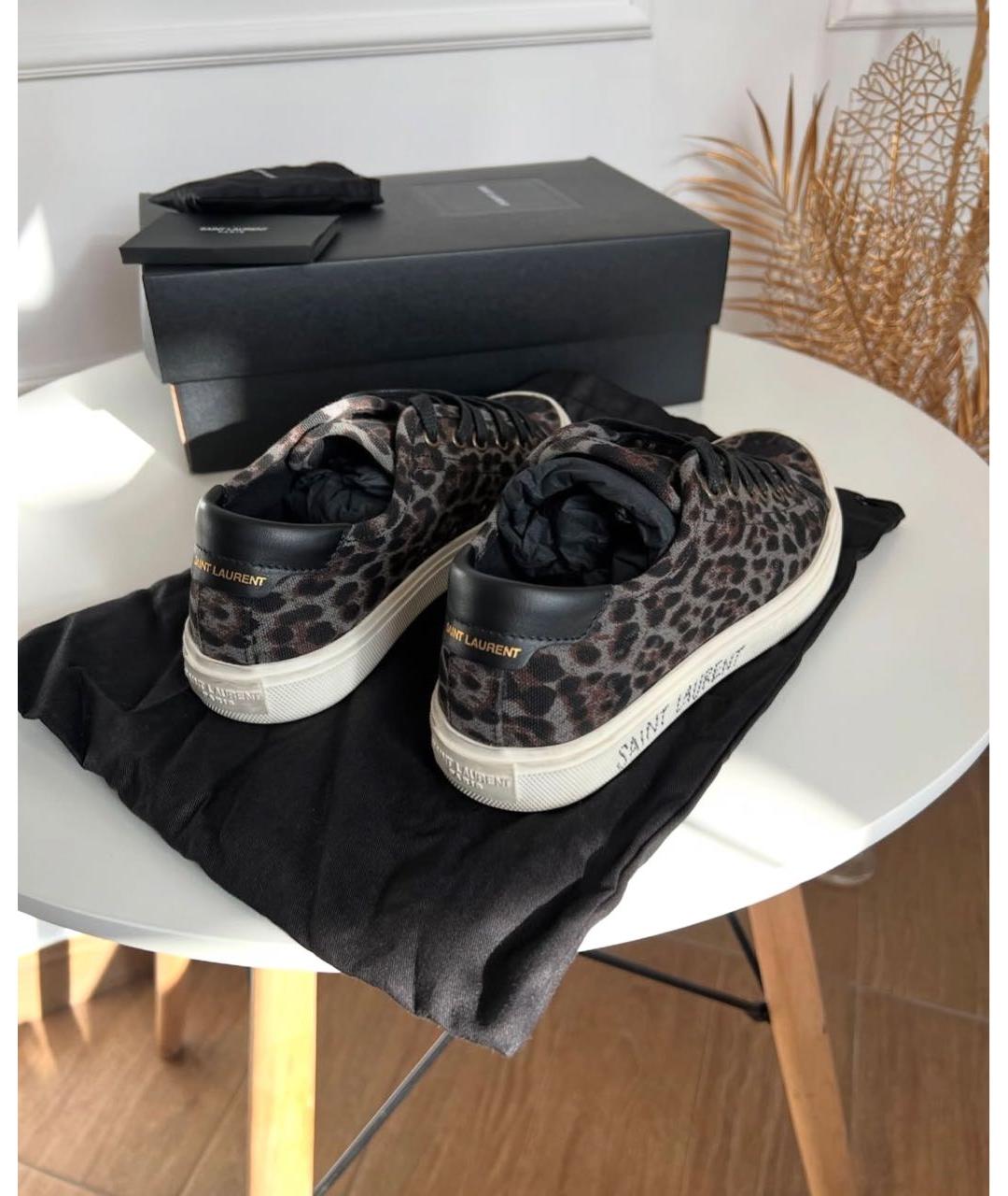 SAINT LAURENT Серые текстильные кеды, фото 4