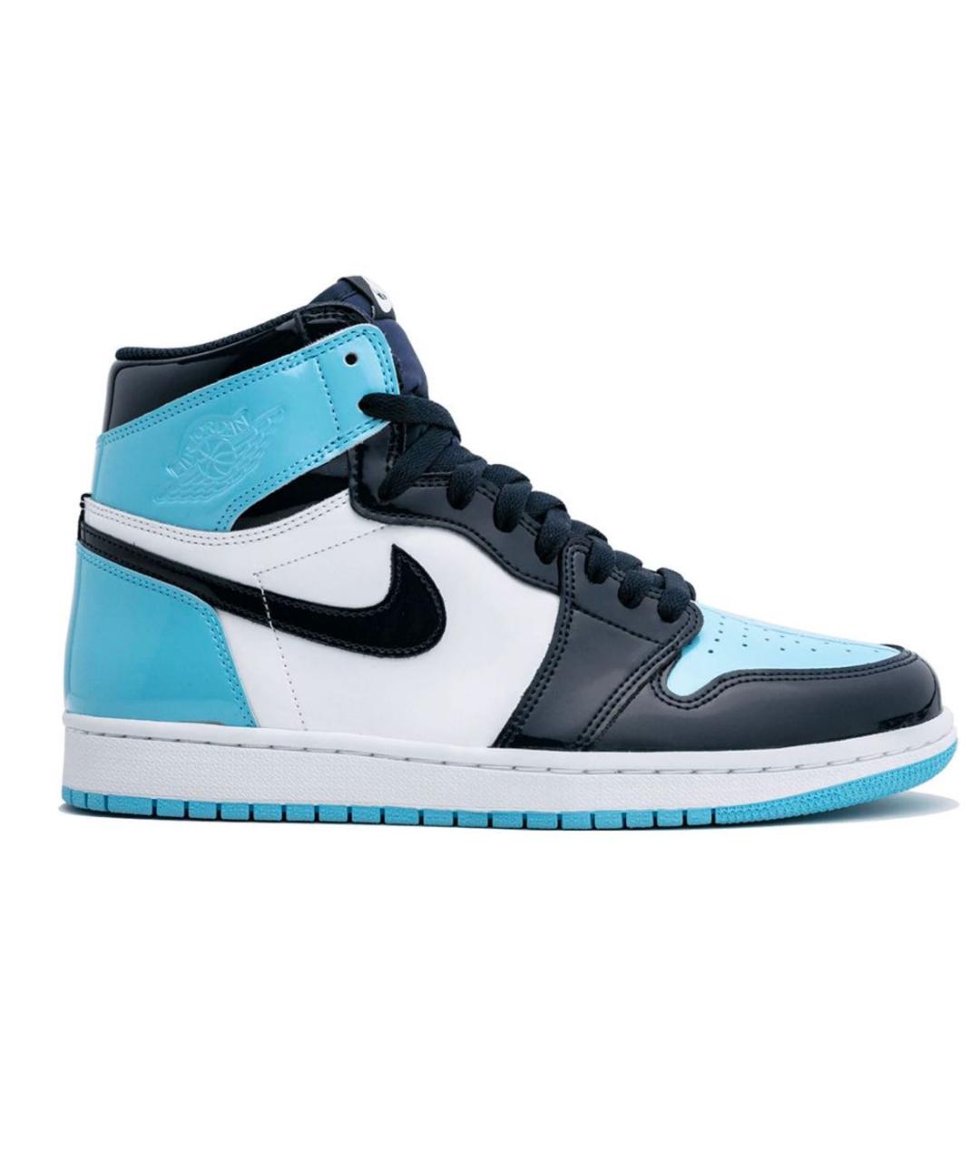 JORDAN Бирюзовые кожаные кроссовки, фото 1