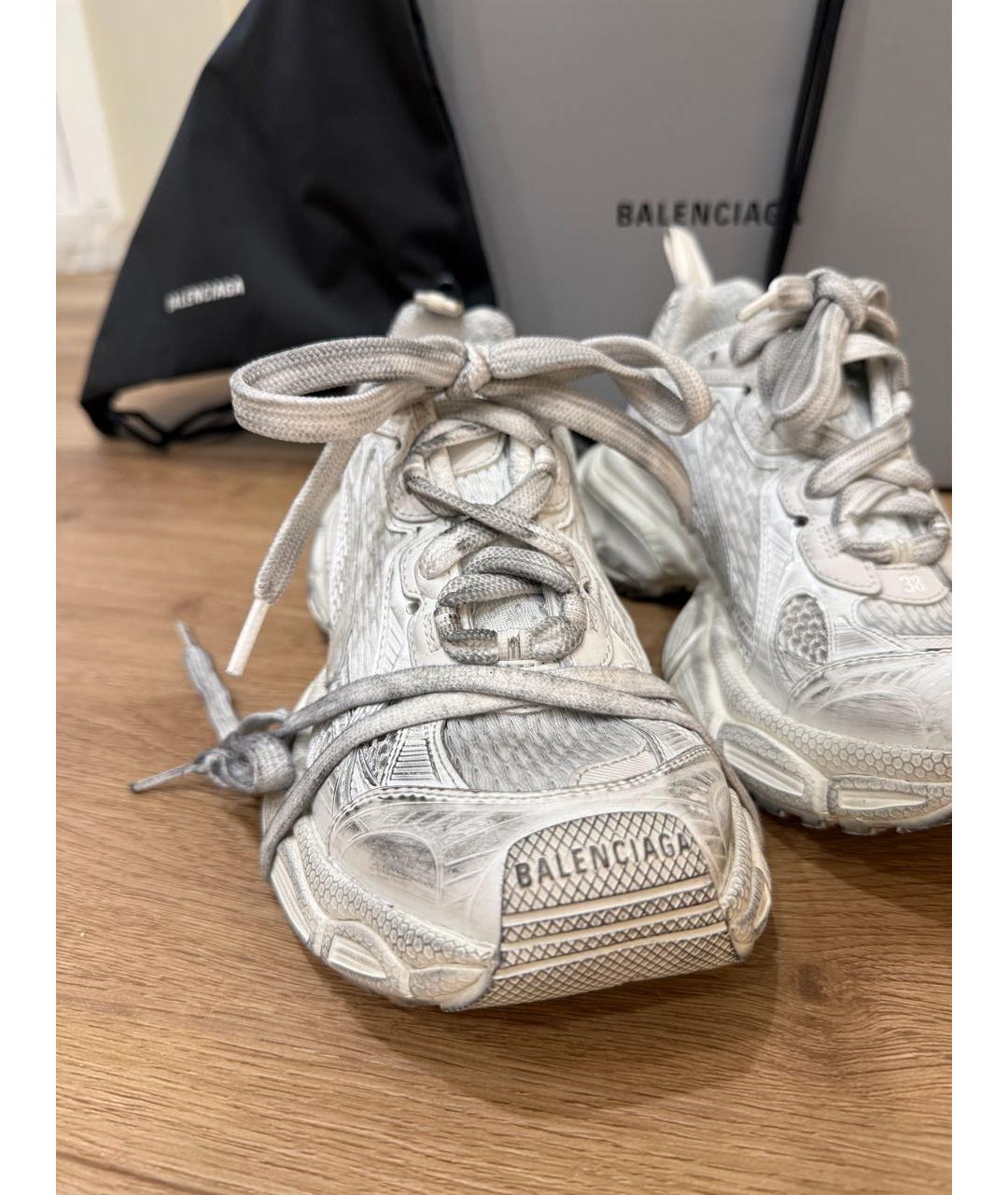 BALENCIAGA Белые текстильные кроссовки, фото 5