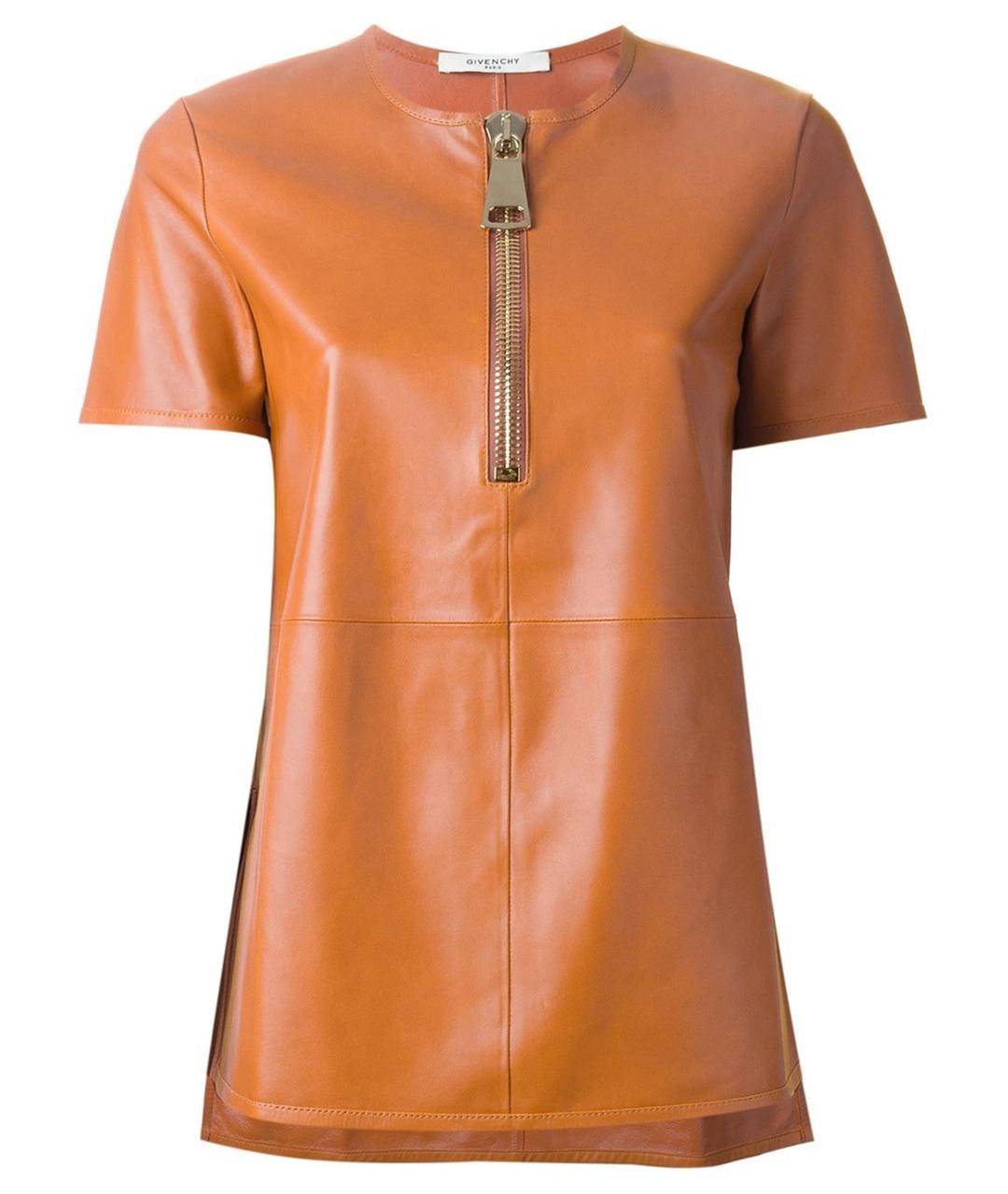 GIVENCHY Коричневая кожаная блузы, фото 1