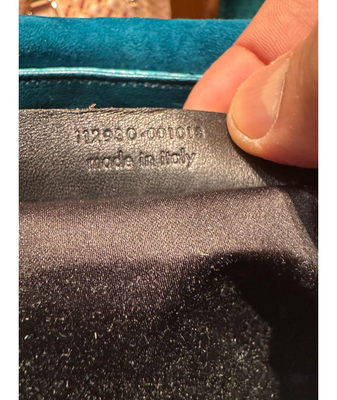 SAINT LAURENT Бирюзовая сумка через плечо из экзотической кожи, фото 4