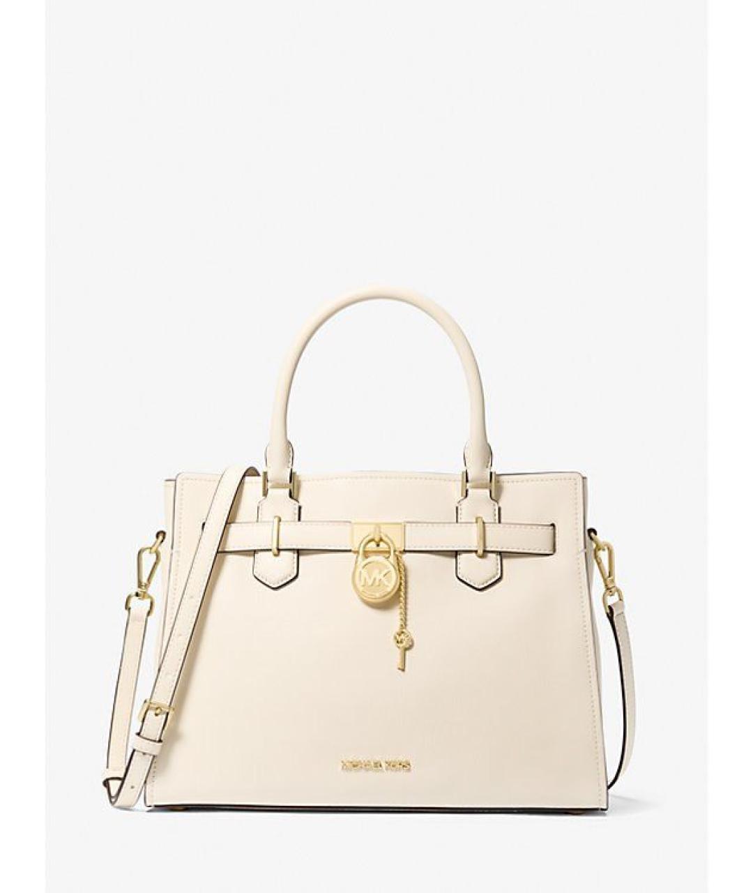 MICHAEL KORS Бежевая кожаная сумка с короткими ручками, фото 4