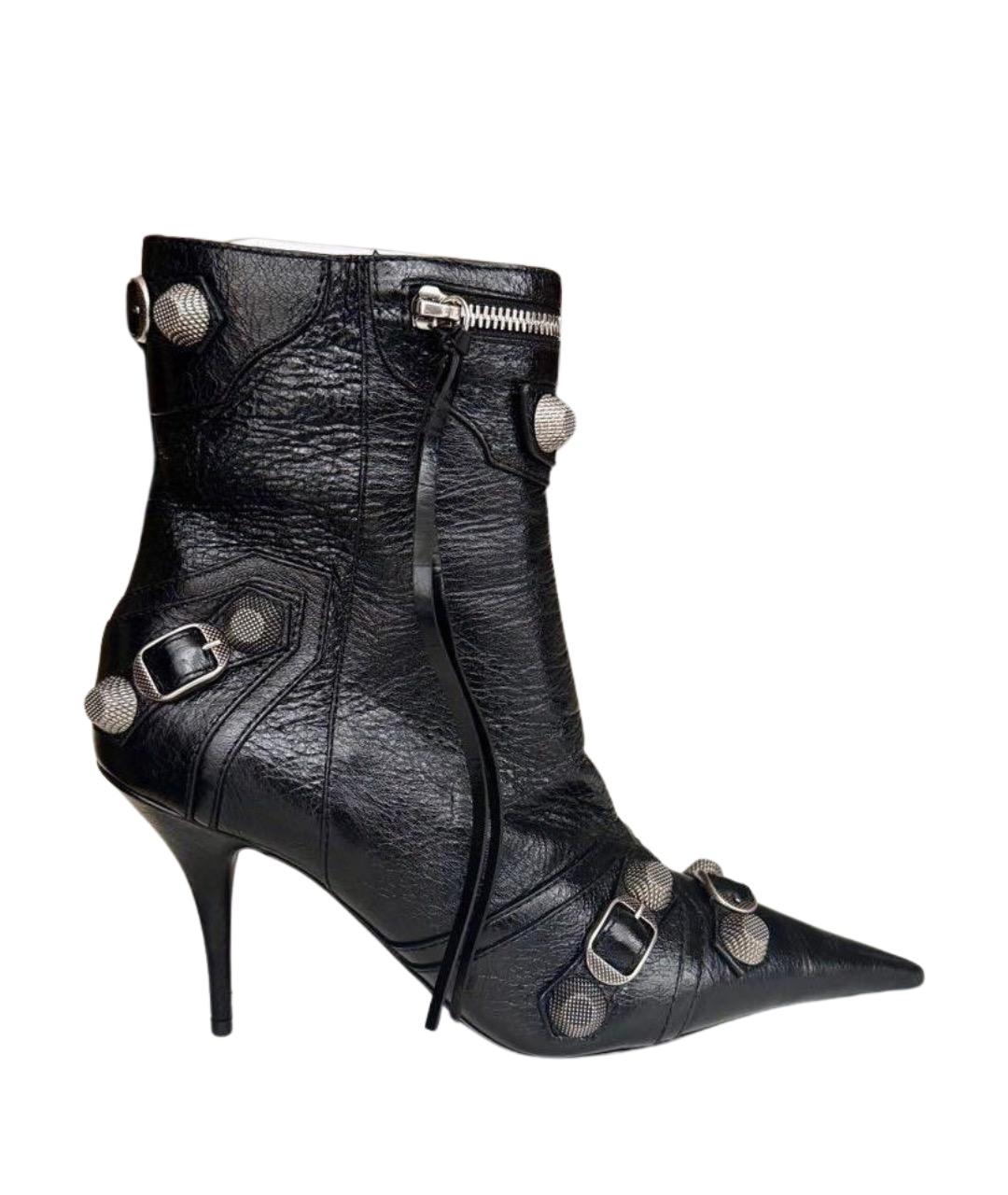 BALENCIAGA Черные кожаные ботильоны, фото 1