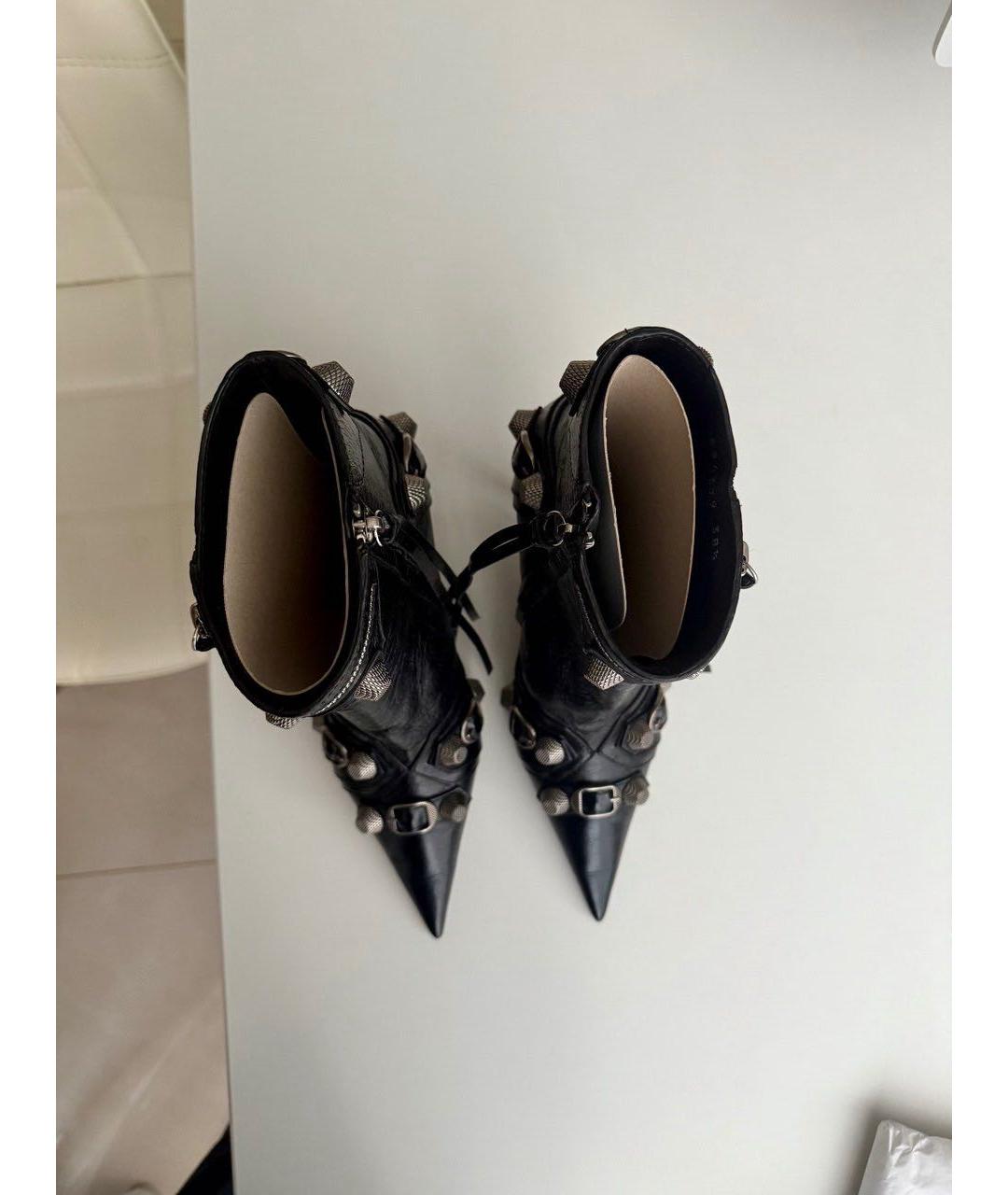 BALENCIAGA Черные кожаные ботильоны, фото 3