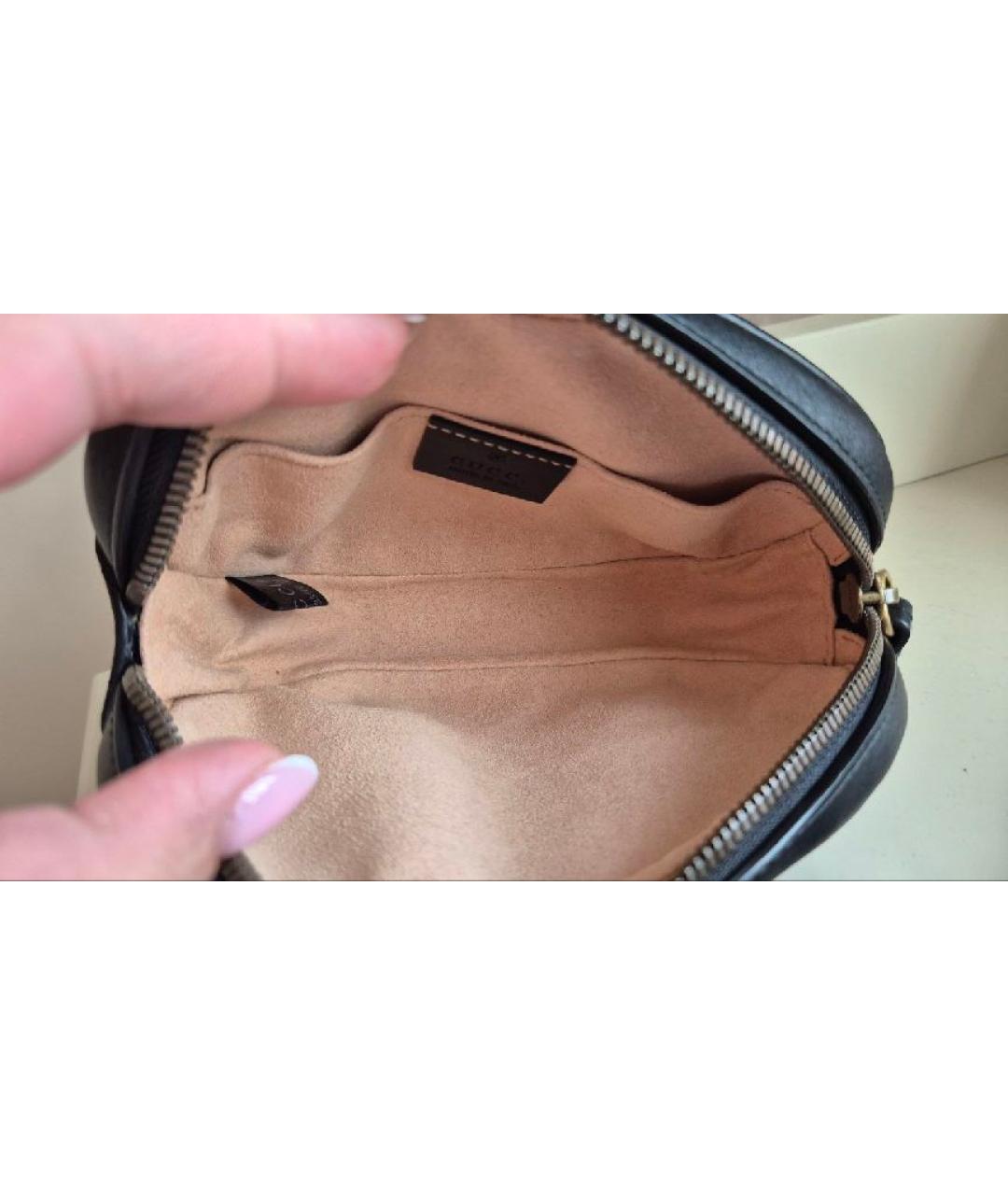 GUCCI Черная кожаная поясная сумка, фото 4