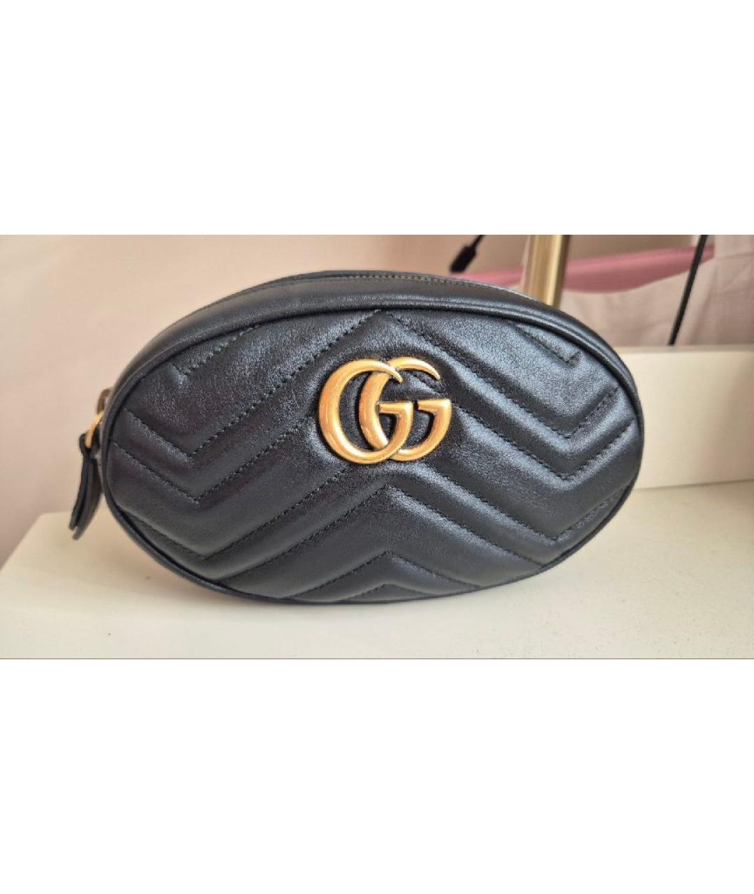 GUCCI Черная кожаная поясная сумка, фото 10