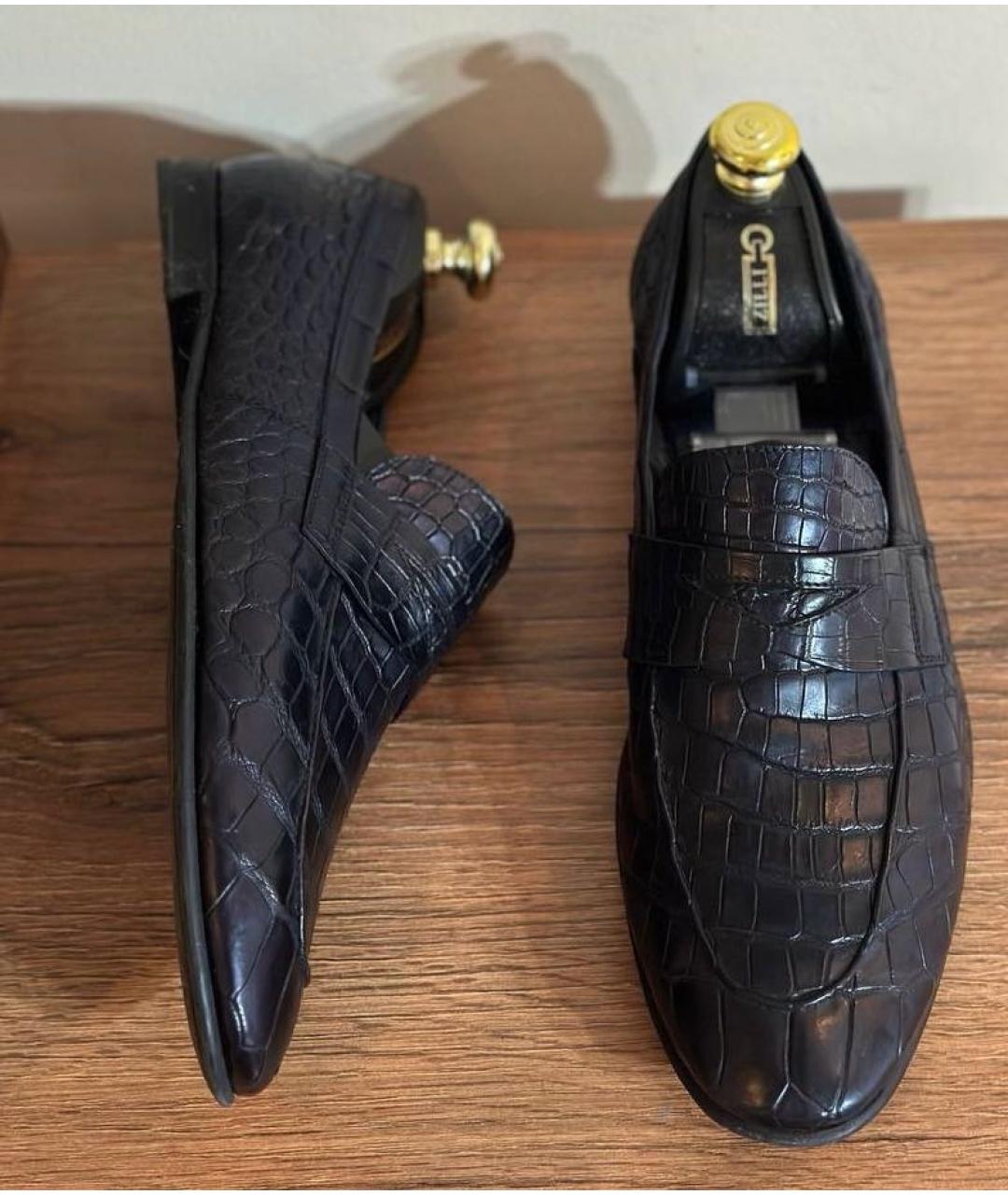 BARRETT Темно-синие лоферы из экзотической кожи, фото 6