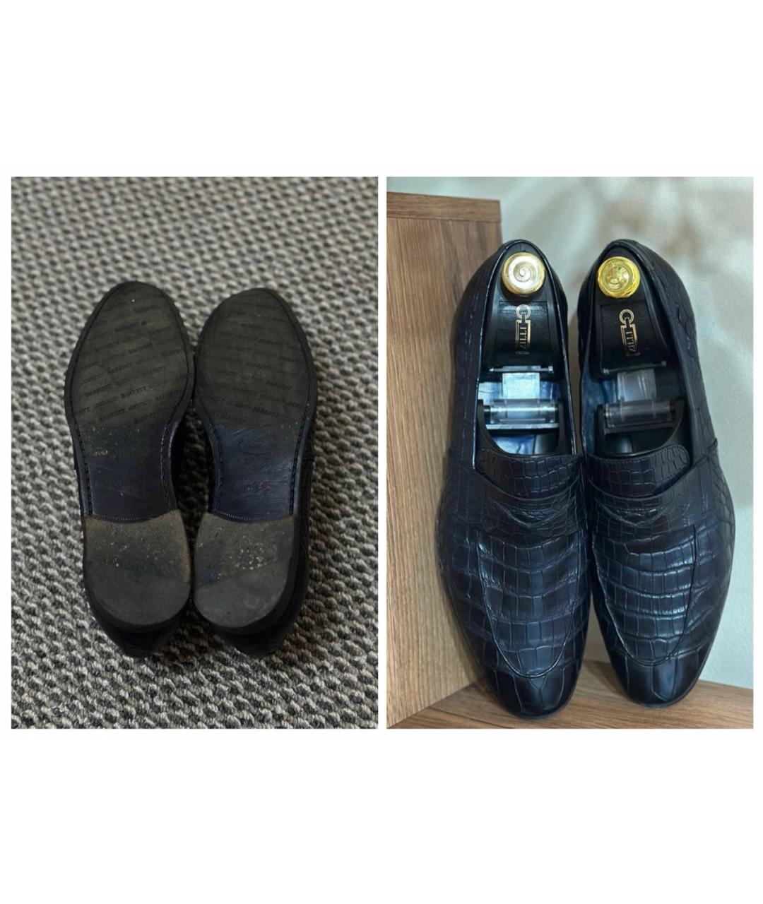 BARRETT Темно-синие лоферы из экзотической кожи, фото 5