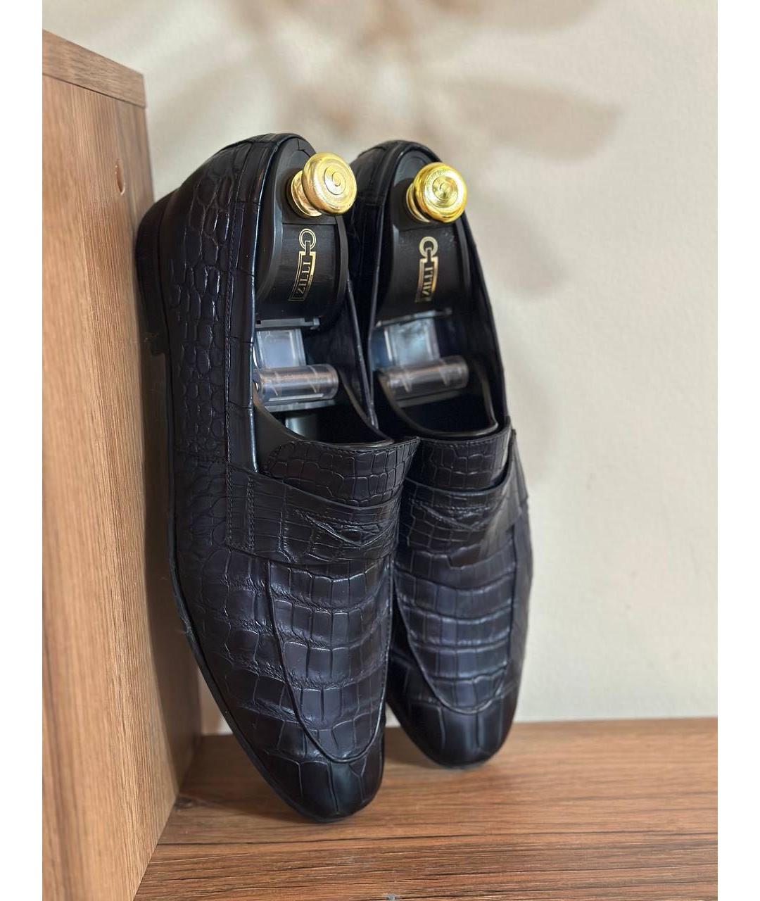 BARRETT Темно-синие лоферы из экзотической кожи, фото 3