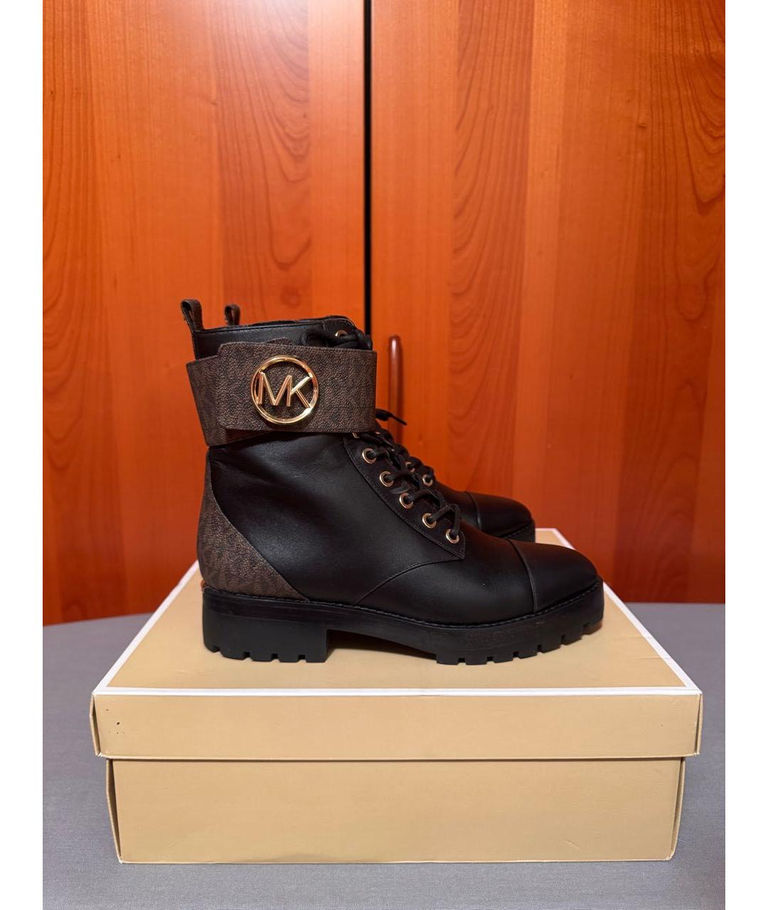 MICHAEL KORS Черные кожаные сапоги, фото 7